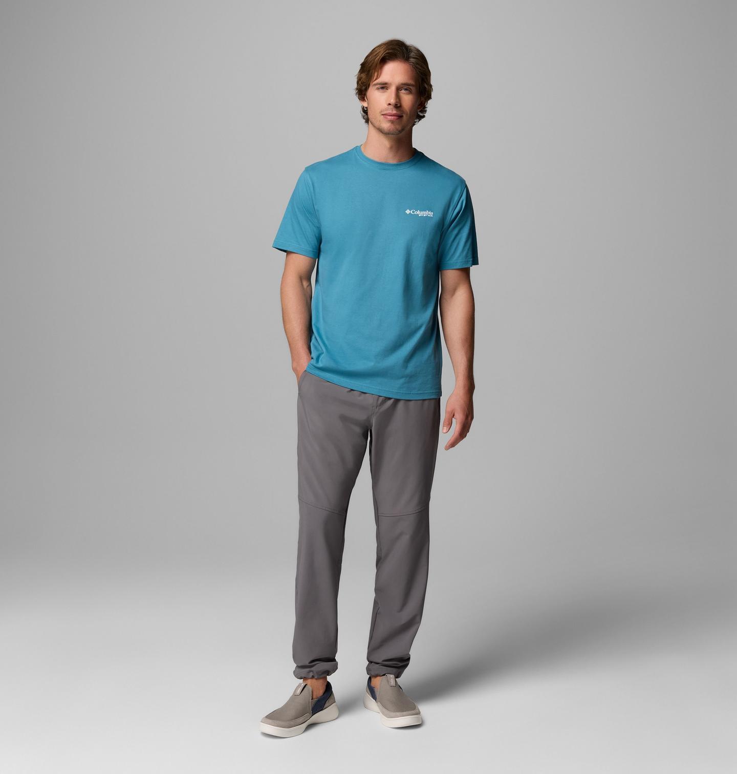 Мужская футболка Columbia Ralfie Tarpon Br PFG Short Sleeve, цвет: Синий — фото 2