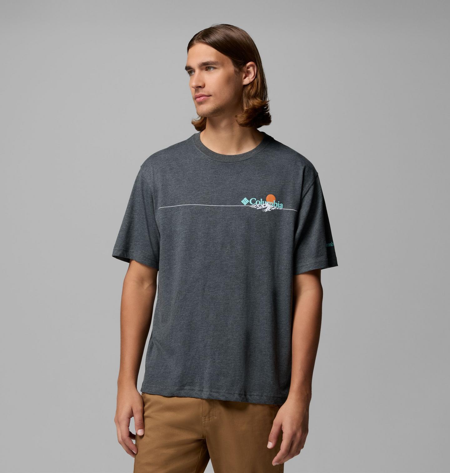 Мужская футболка Columbia Roped CSC Short Sleeve, цвет: Угольный меланжевый — фото 1