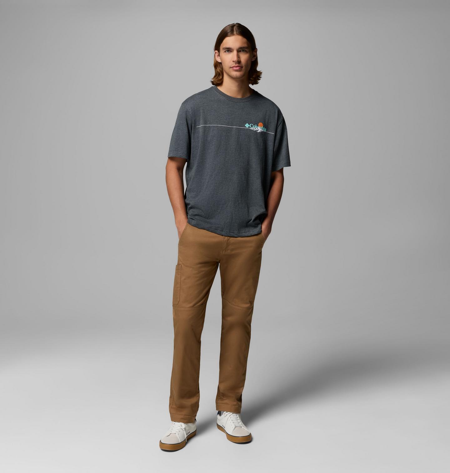 Мужская футболка Columbia Roped CSC Short Sleeve, цвет: Угольный меланжевый — фото 2