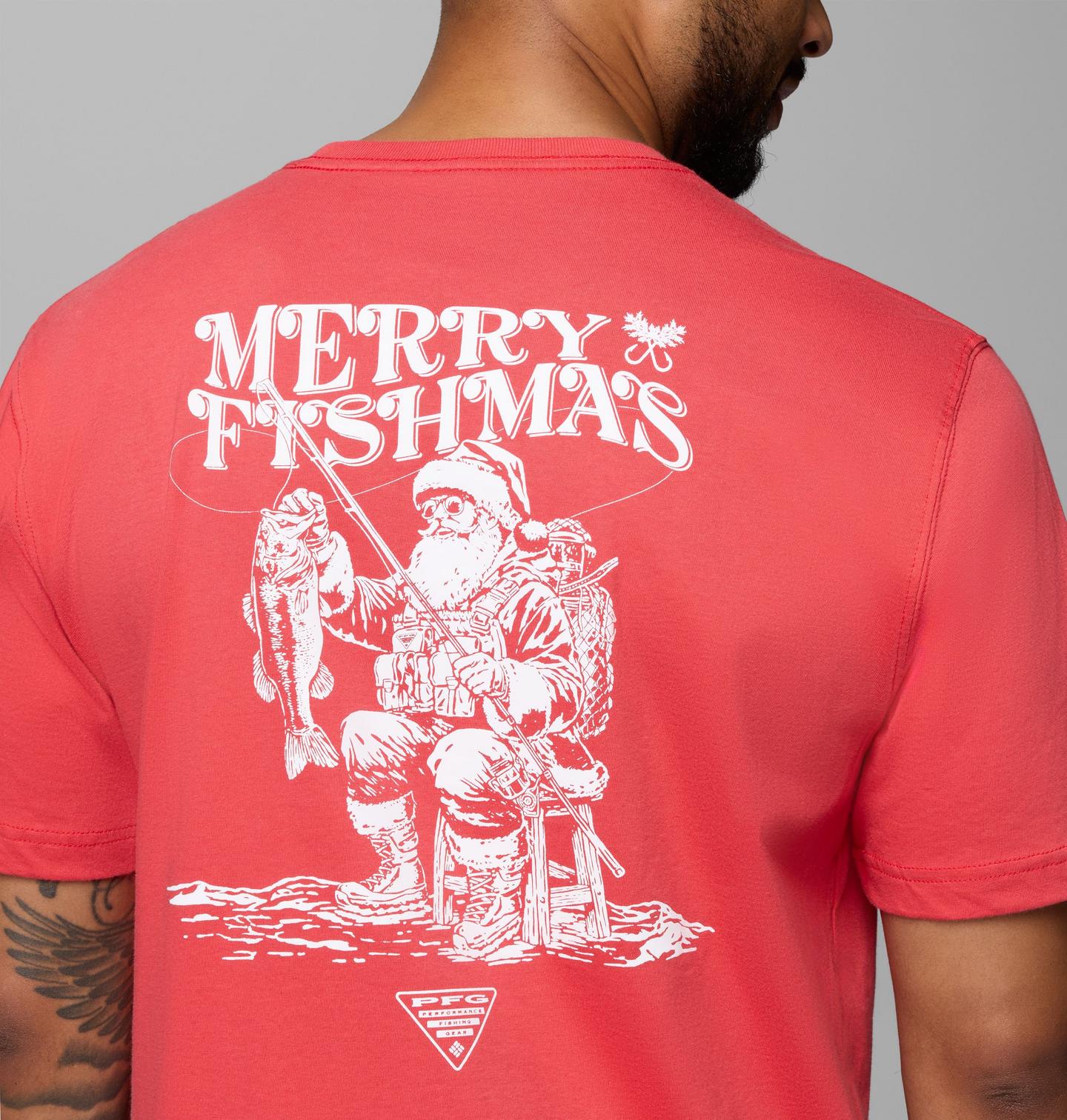 Мужская футболка Columbia Sammy PFG Short Sleeve, цвет: Закатный красный — фото 4