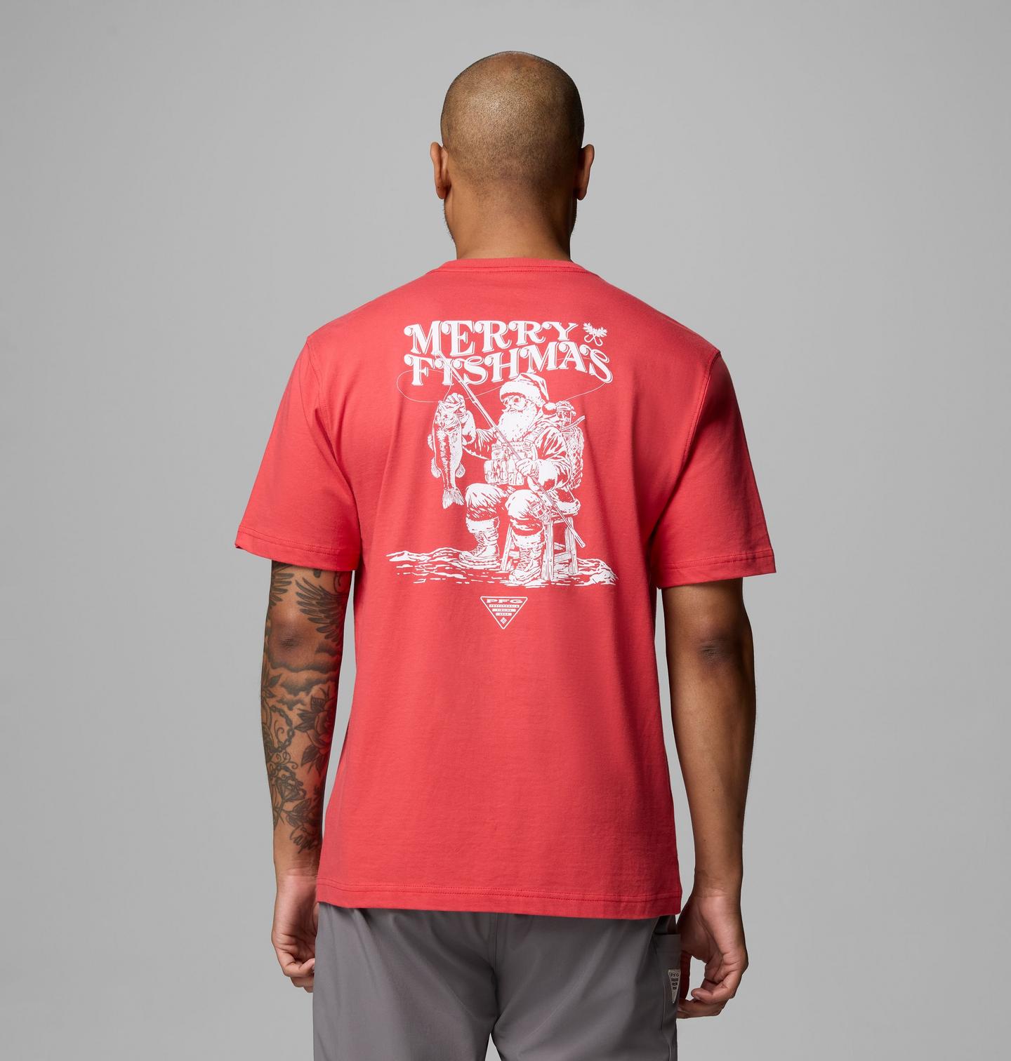Мужская футболка Columbia Sammy PFG Short Sleeve, цвет: Закатный красный — фото 1