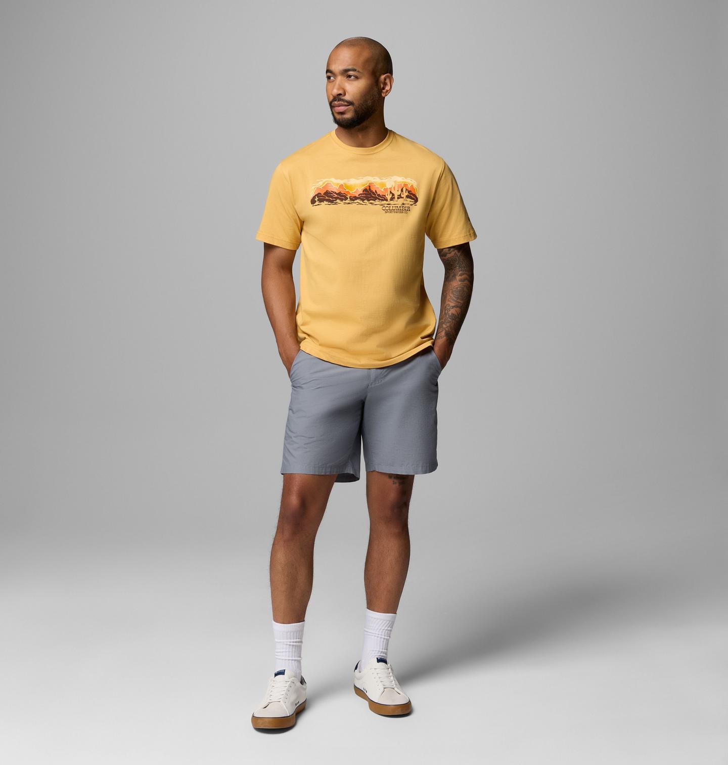 Мужская футболка Columbia Sparky SW Short Sleeve Graphic, цвет: Горчичный — фото 2