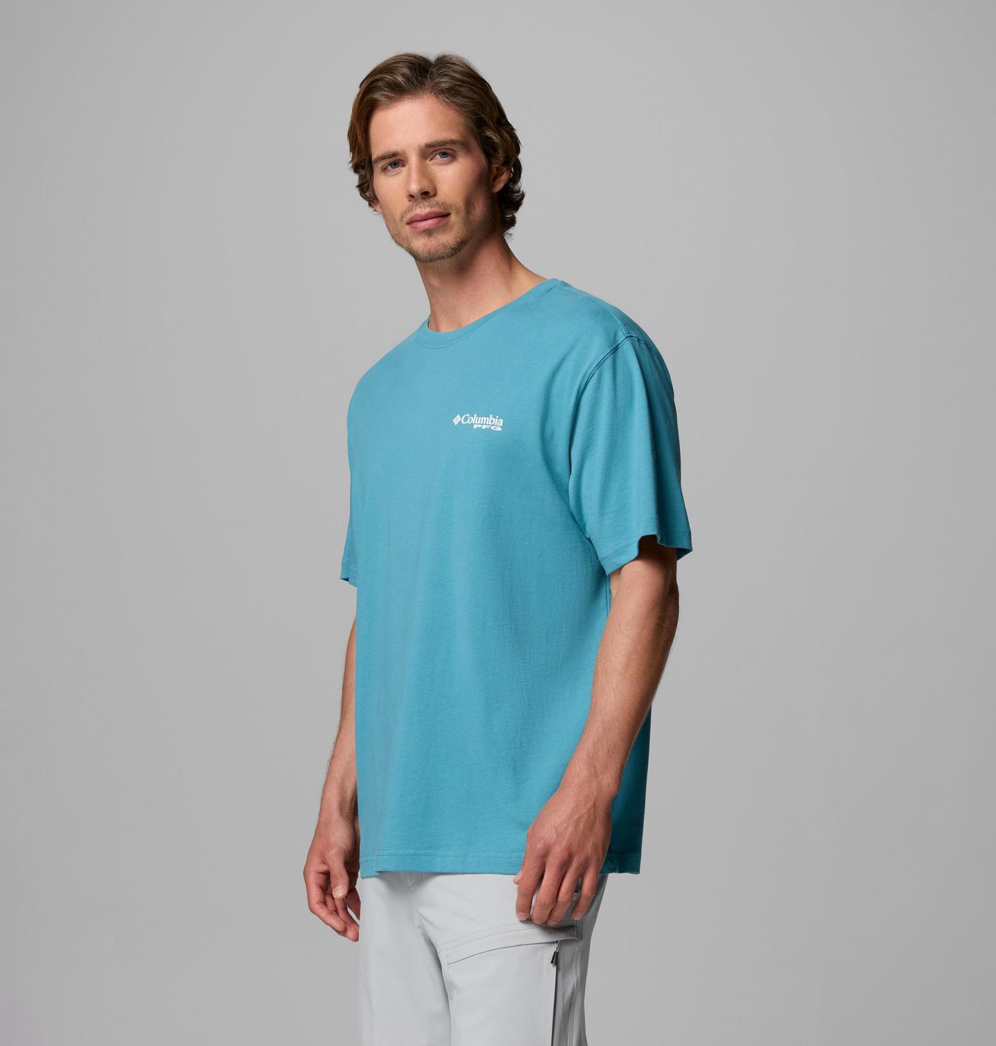 Мужская футболка Columbia Trebcast PFG Short Sleeve, цвет: Синий — фото 3