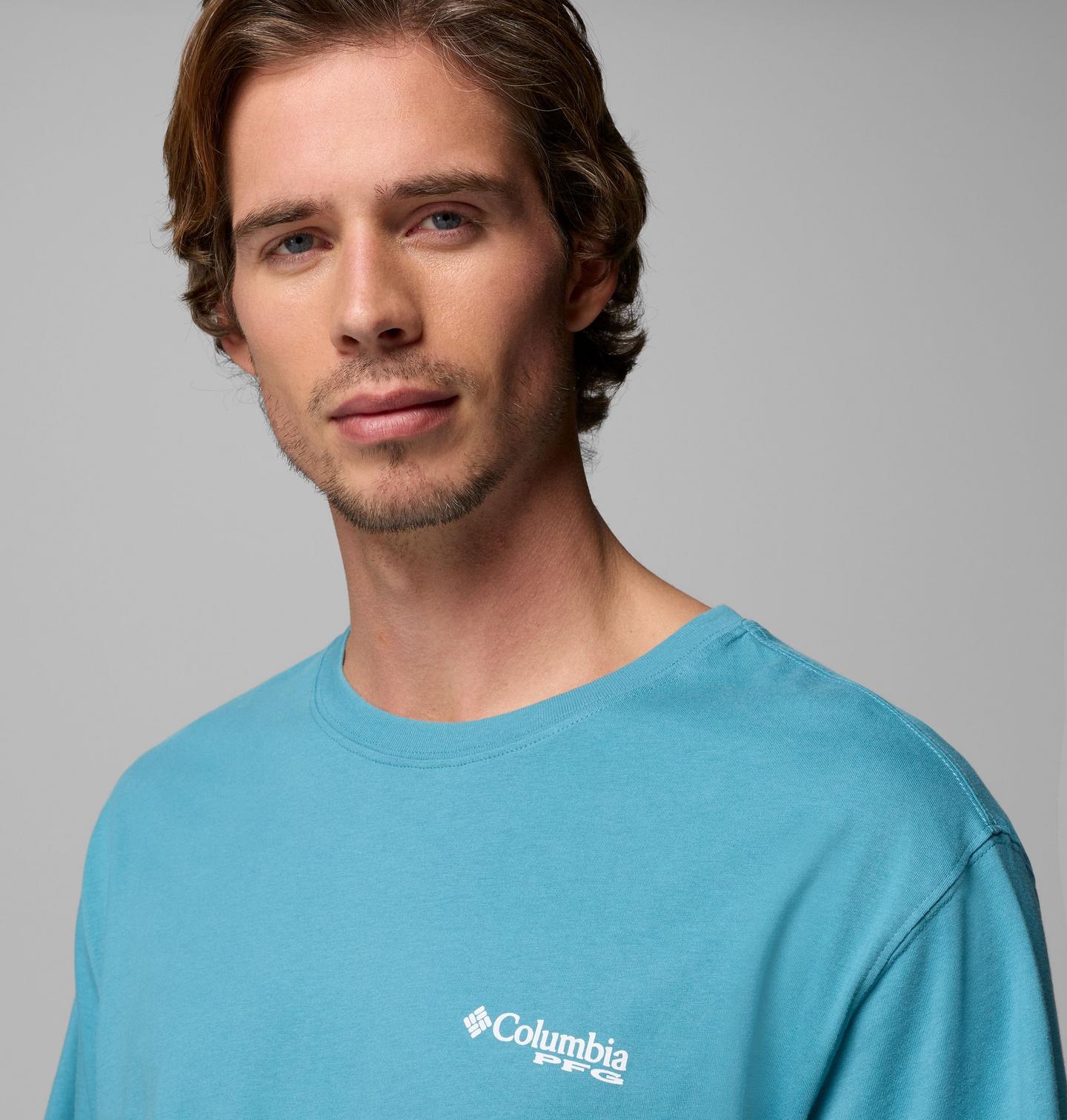 Мужская футболка Columbia Trebcast PFG Short Sleeve, цвет: Синий — фото 4