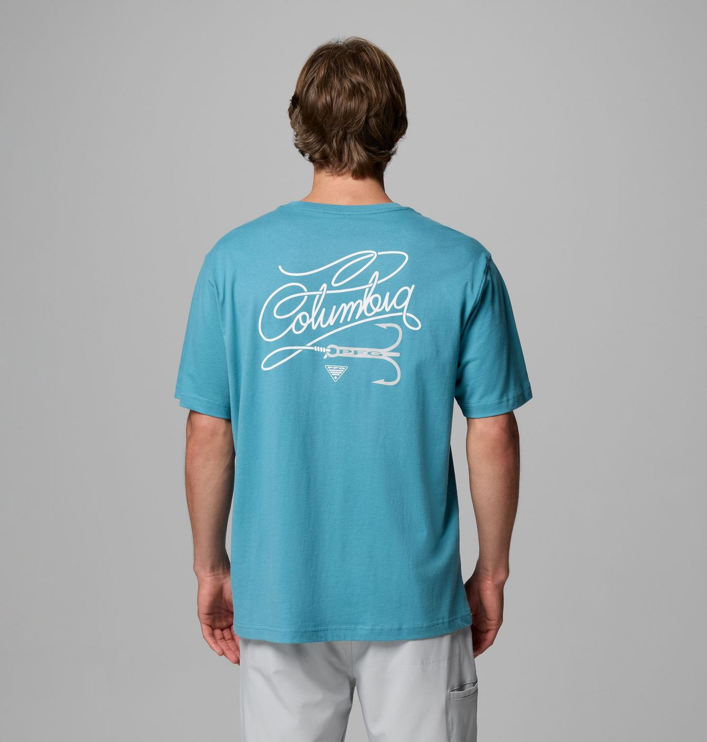 Мужская футболка Columbia Trebcast PFG Short Sleeve, цвет: Синий — фото 1