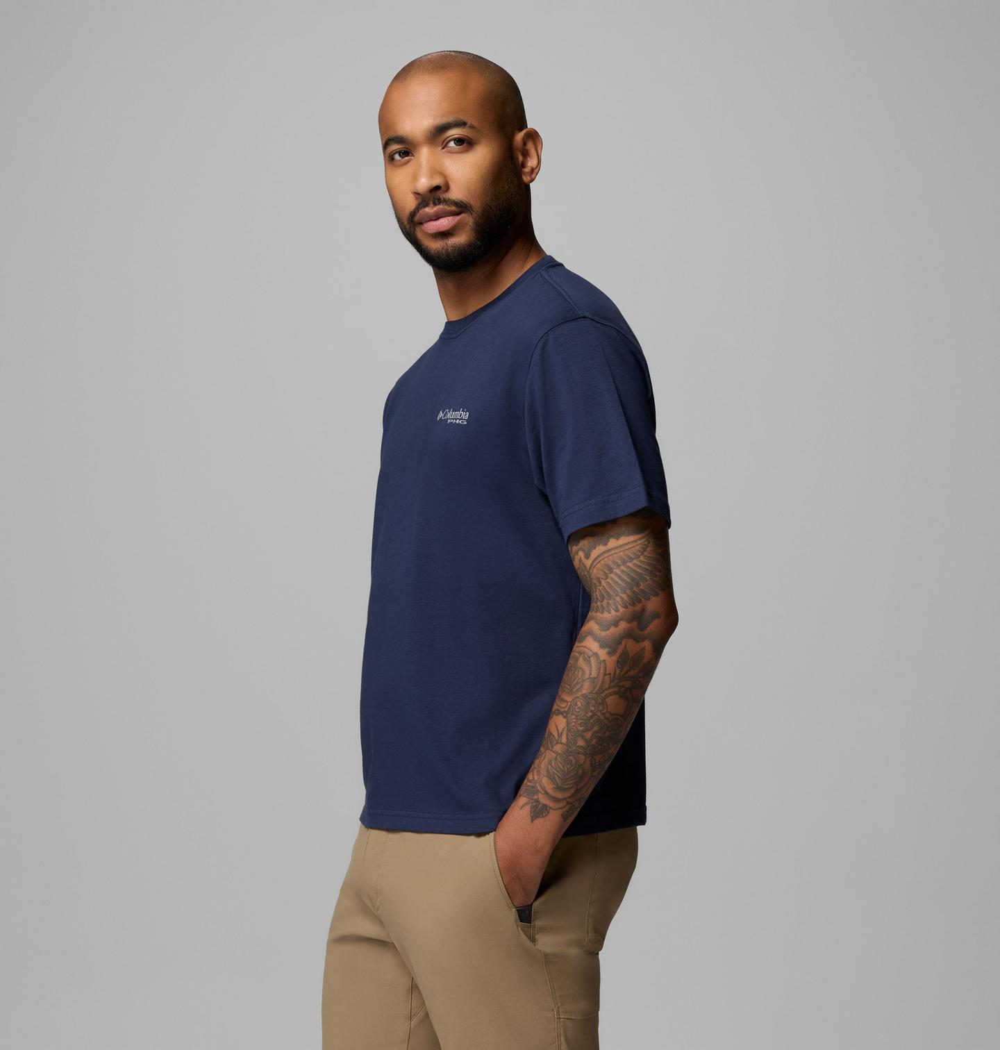 Мужская футболка Columbia Vinnie Deer PHG Short Sleeve, цвет: Тёмно-синий — фото 4