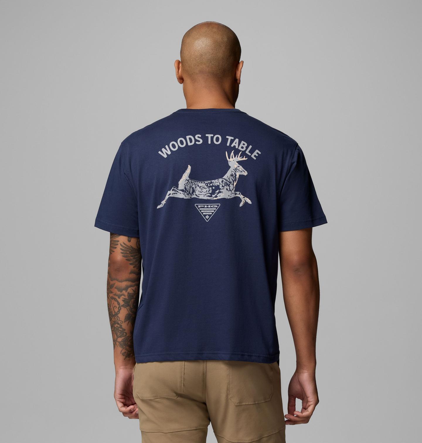 Мужская футболка Columbia Vinnie Deer PHG Short Sleeve, цвет: Тёмно-синий — фото 1