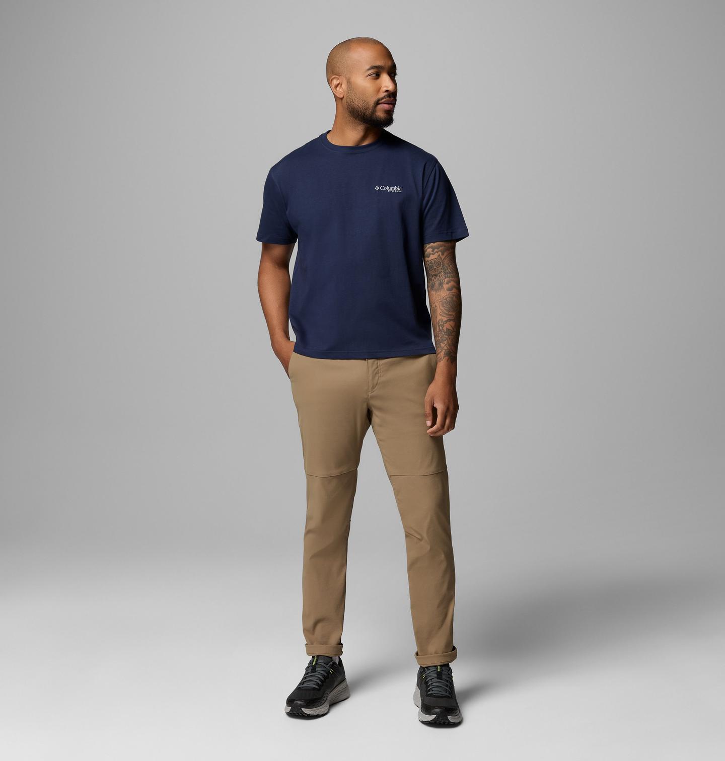 Мужская футболка Columbia Vinnie Deer PHG Short Sleeve, цвет: Тёмно-синий — фото 2