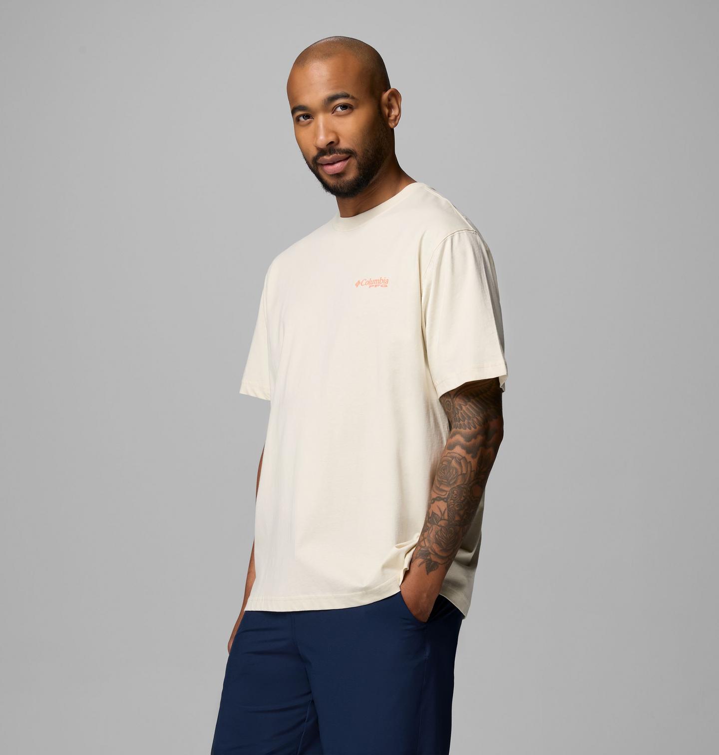 Мужская футболка Columbia Waldo Dog PFG Short Sleeve Graphic, цвет: Меловой — фото 3