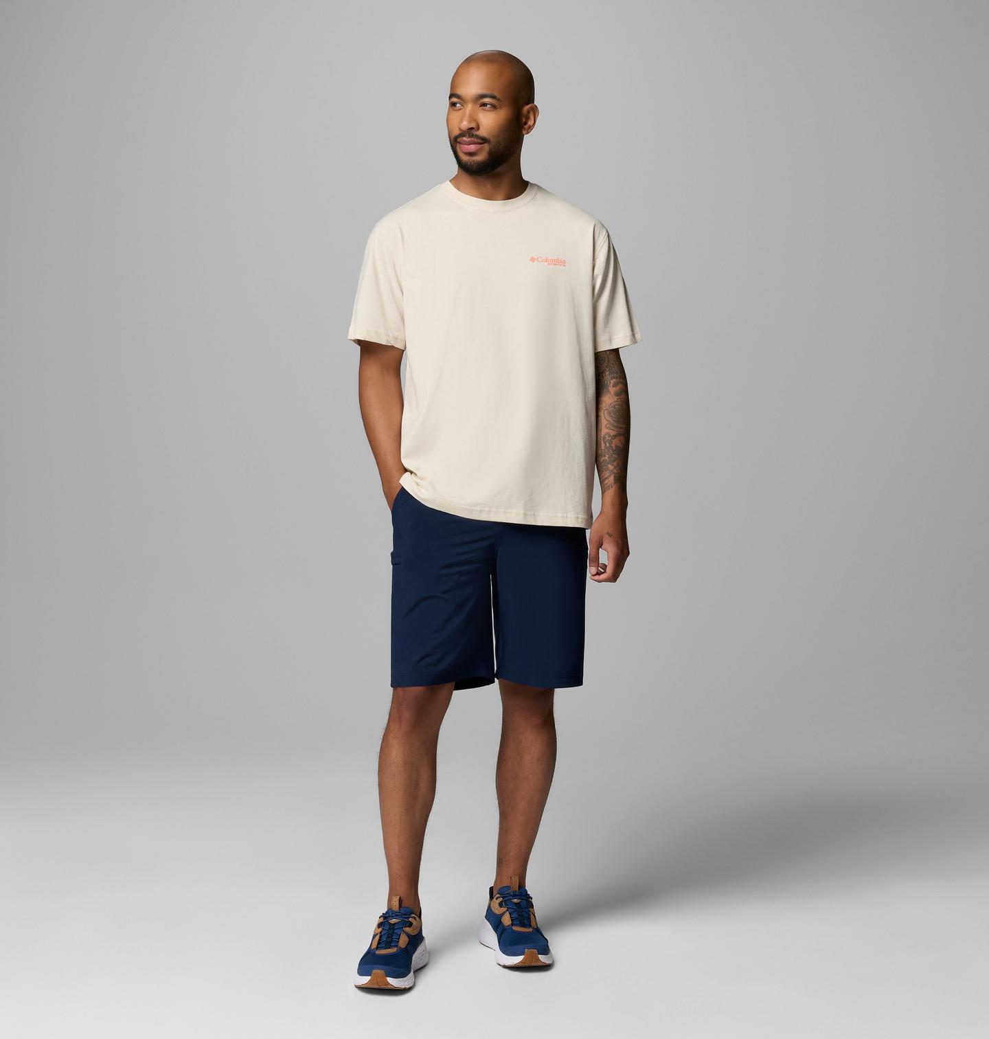 Мужская футболка Columbia Waldo Dog PFG Short Sleeve Graphic, цвет: Меловой — фото 2