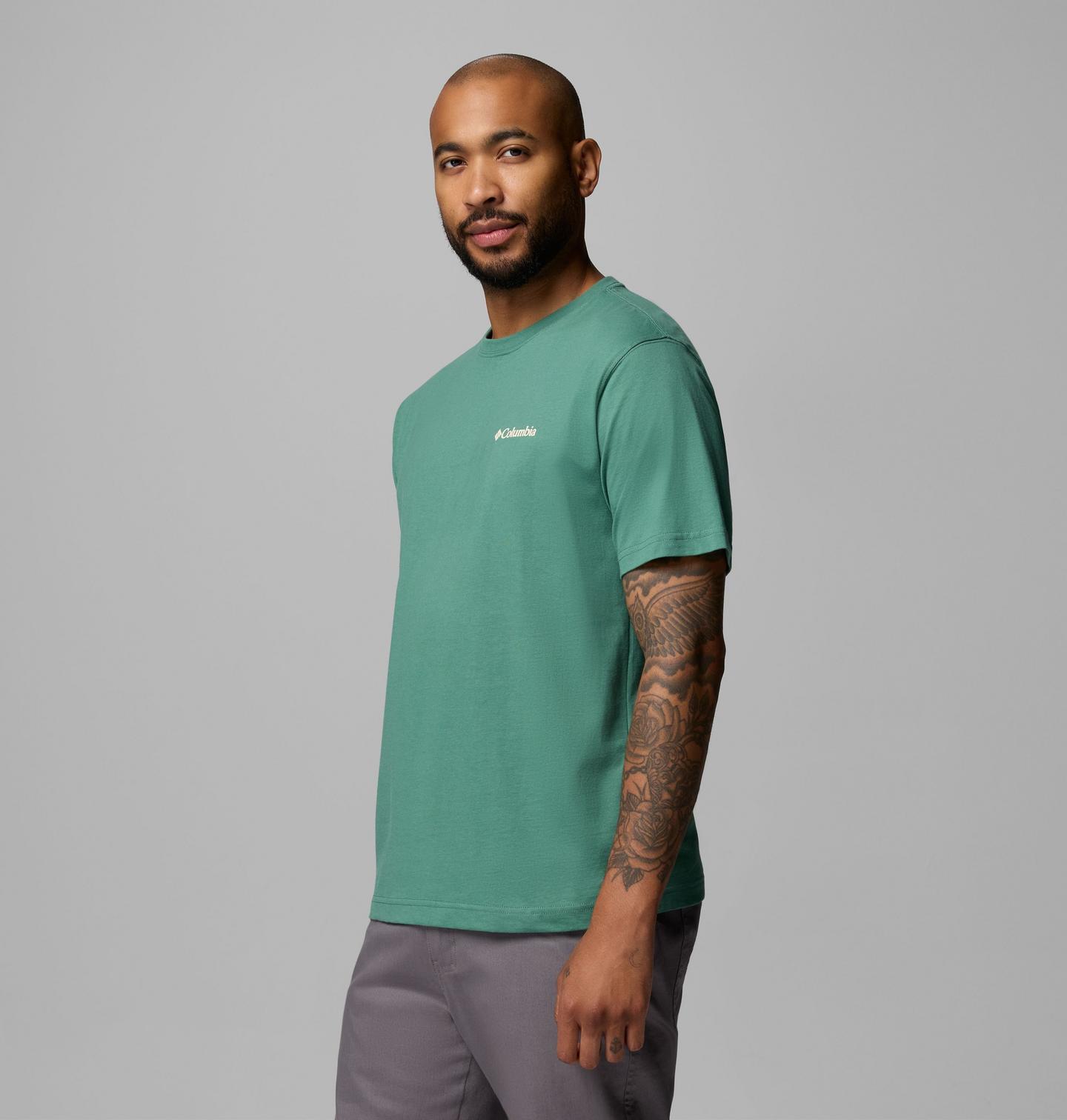 Мужская футболка Columbia Yodel Coyote CSC Short Sleeve, цвет: Зелёный — фото 3