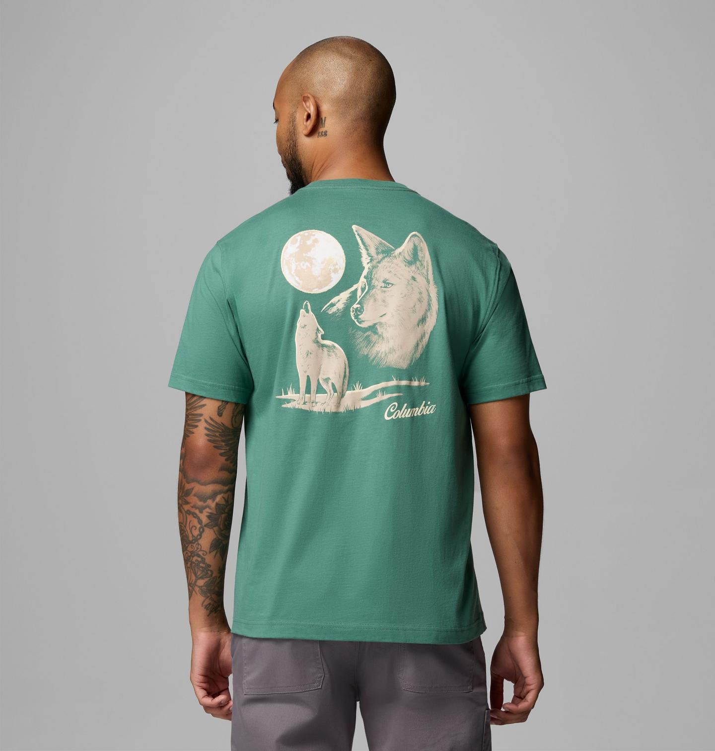 Мужская футболка Columbia Yodel Coyote CSC Short Sleeve, цвет: Зелёный — фото 1