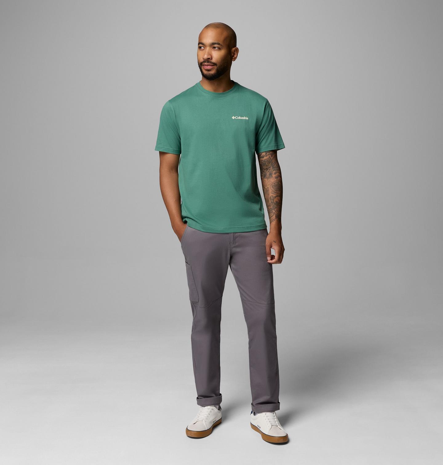 Мужская футболка Columbia Yodel Coyote CSC Short Sleeve, цвет: Зелёный — фото 2