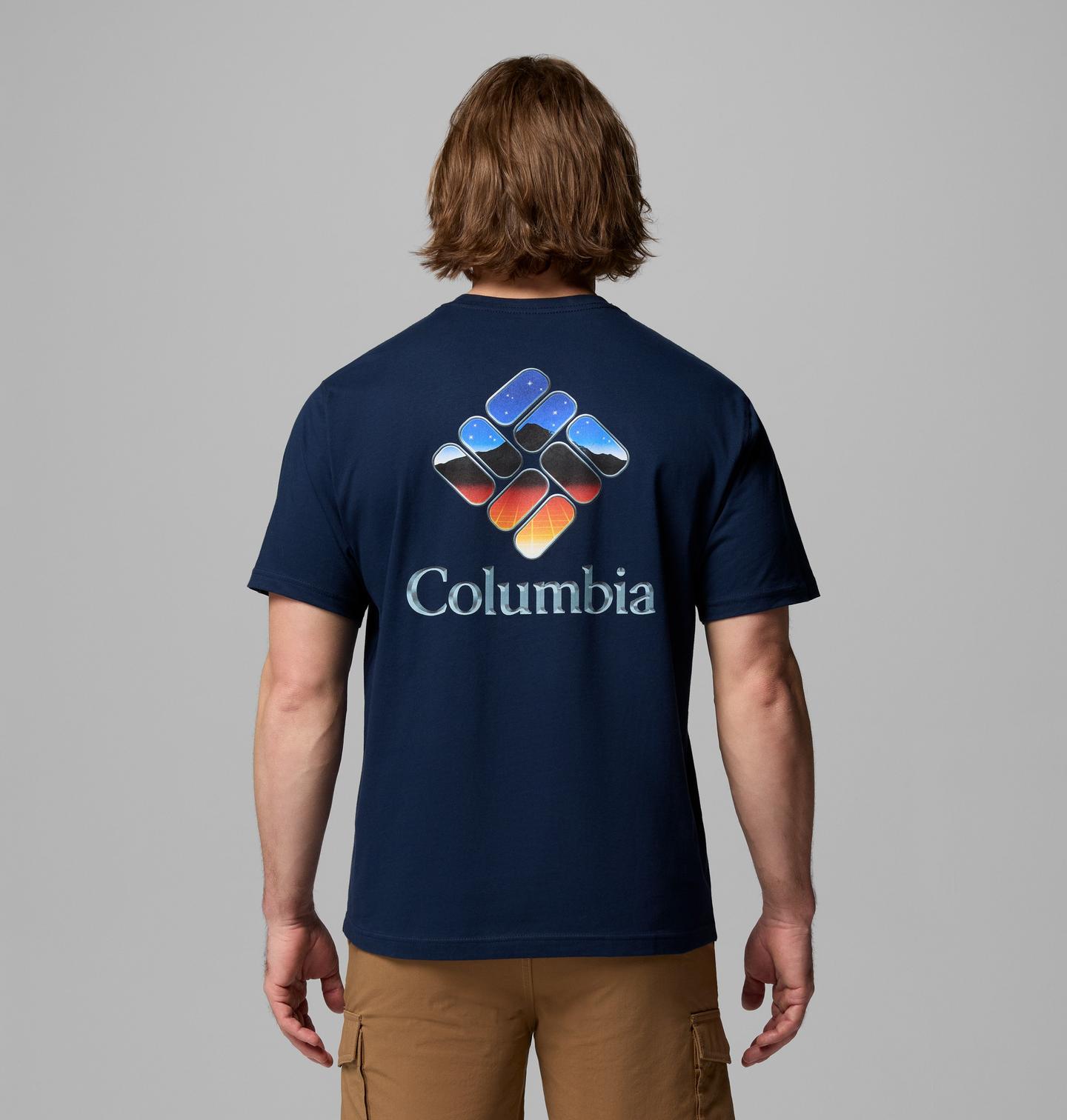 Мужская футболка Columbia Chromed Logo Graphic, цвет: Тёмно-синий — фото 1