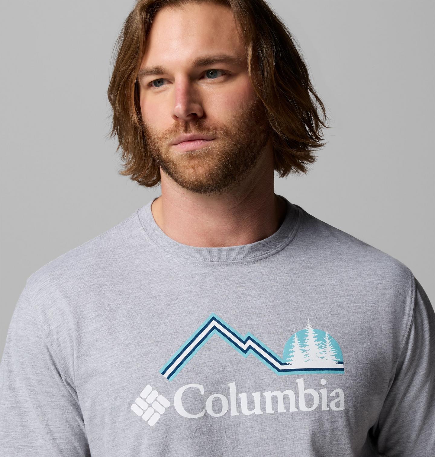 Мужская футболка Columbia Incline Graphic, цвет: Серый меланжевый — фото 3