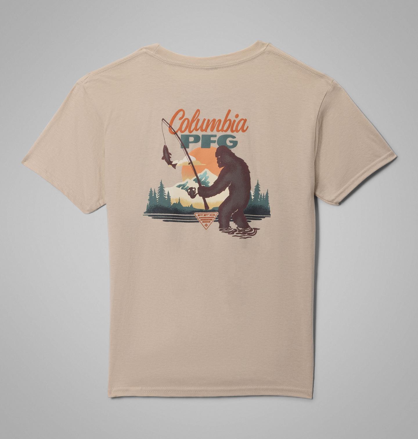 Детская футболка Columbia Bigfoot PFG Short Sleeve, цвет: Серо-бежевый — фото 1