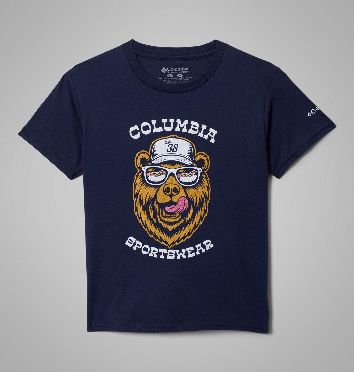 Детская футболка Columbia Hot Dog Bear CSC Short Sleeve, цвет: Тёмно-синий — фото 1