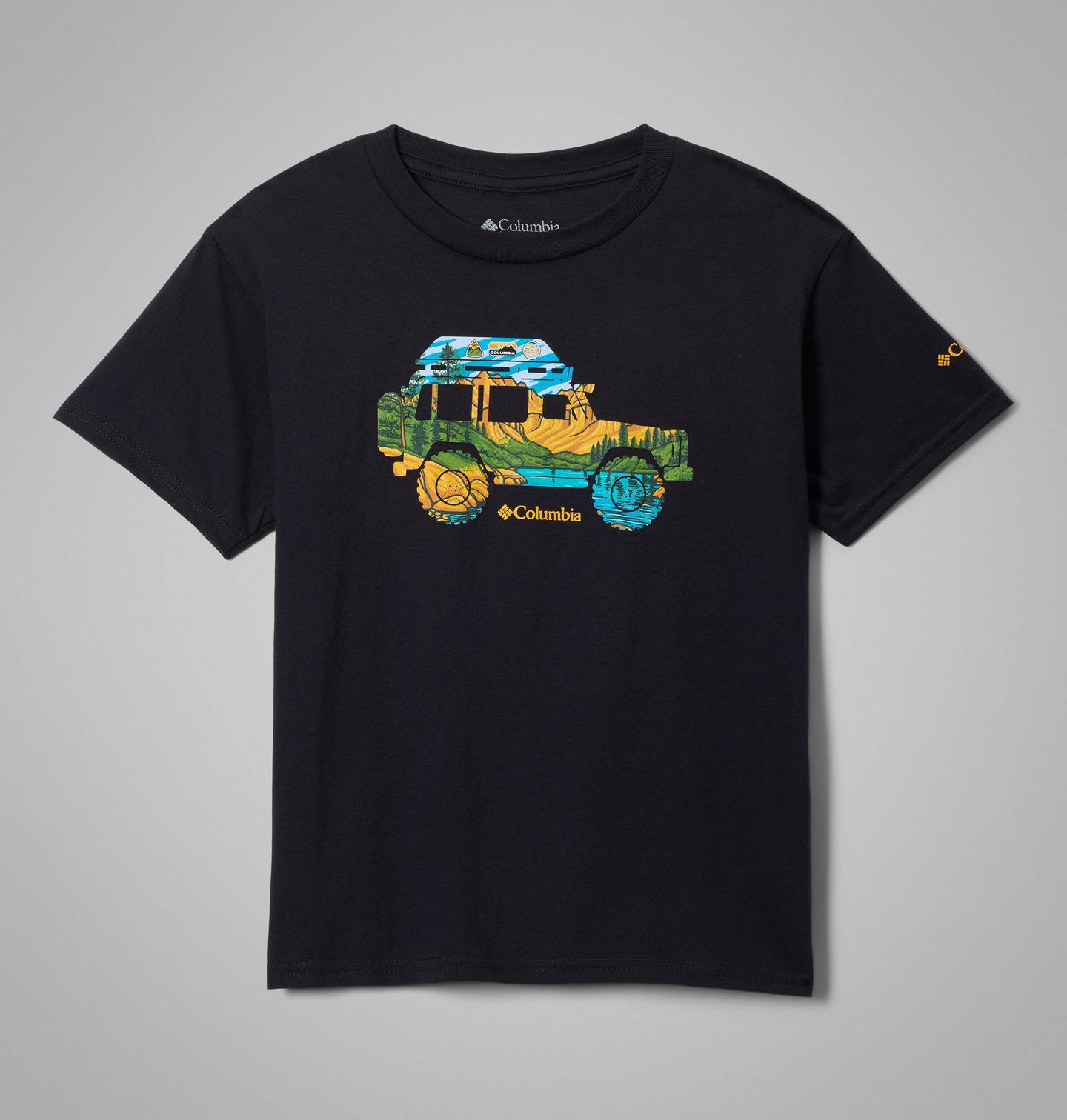 Детская футболка Columbia Roughy Short Sleeve Graphic, цвет: Чёрный — фото 1
