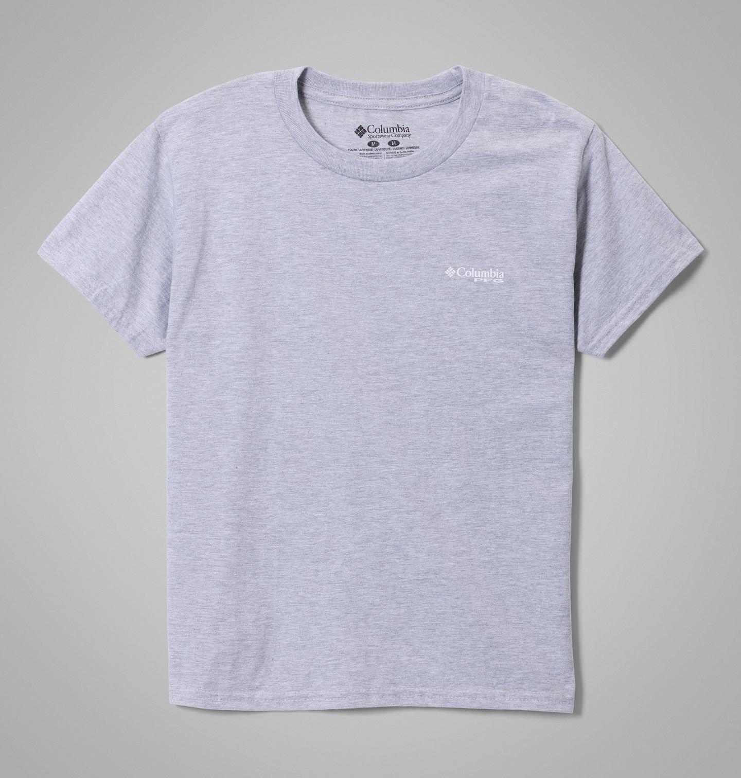 Детская футболка Columbia Sea Ya Shark PFG Short Sleeve, цвет: Серый меланжевый — фото 2