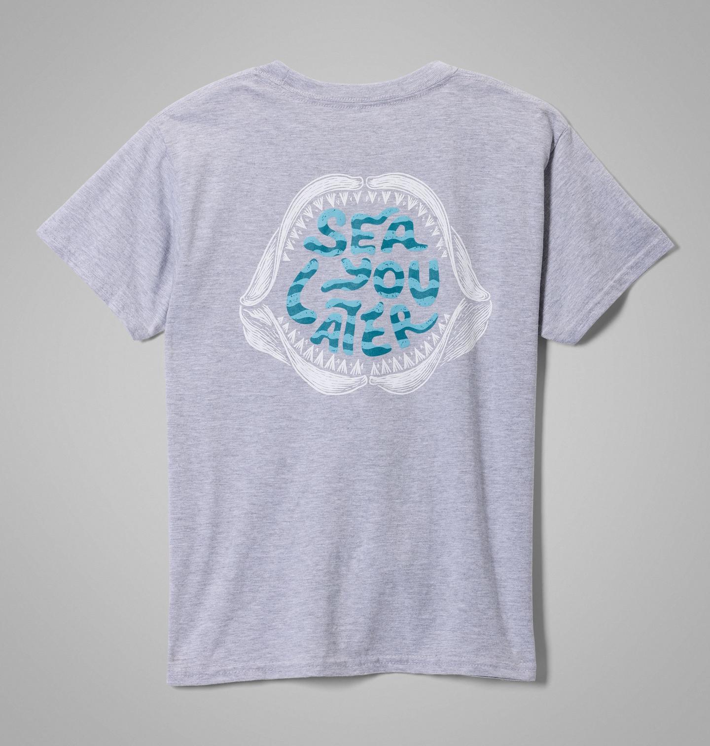 Детская футболка Columbia Sea Ya Shark PFG Short Sleeve, цвет: Серый меланжевый — фото 1