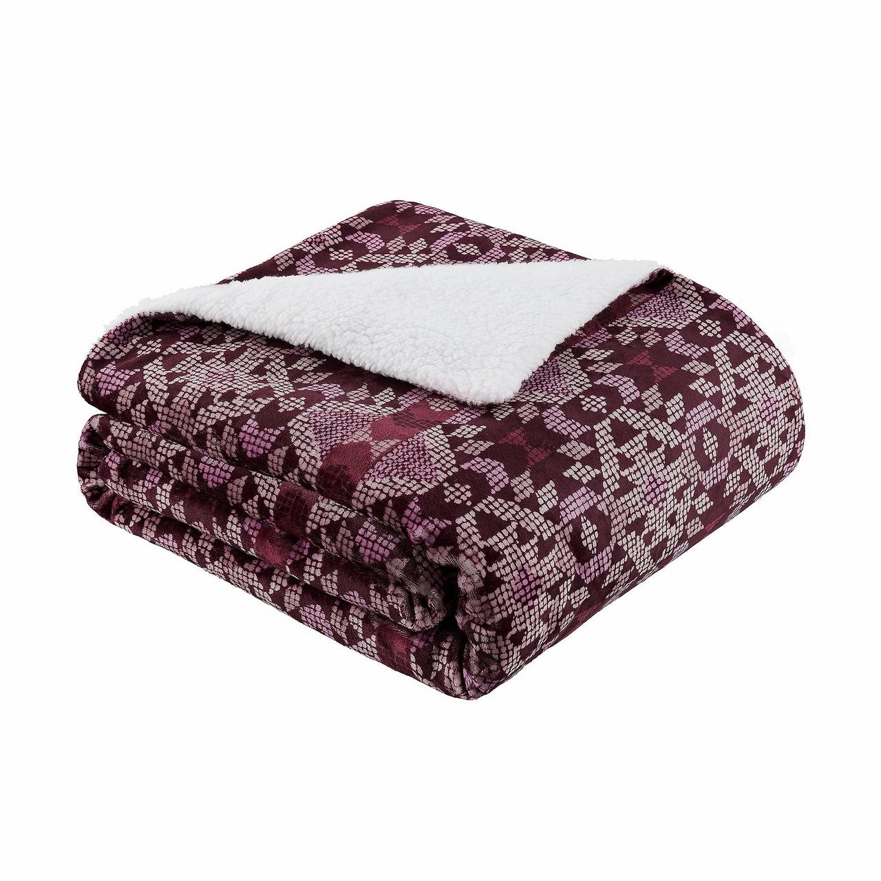 Reversible Sherpa Plush Throw 1