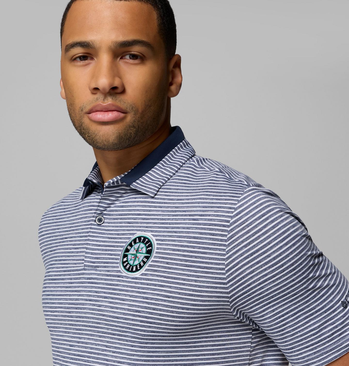 Мужское поло для гольфа Columbia Golden Hills, Seattle Mariners, цвет: Тёмно-синий — фото 4