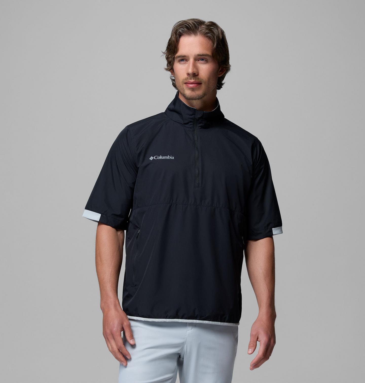 Мужская ветровка Columbia Big Shot Golf Pullover Windbreaker, цвет: Чёрный — фото 1