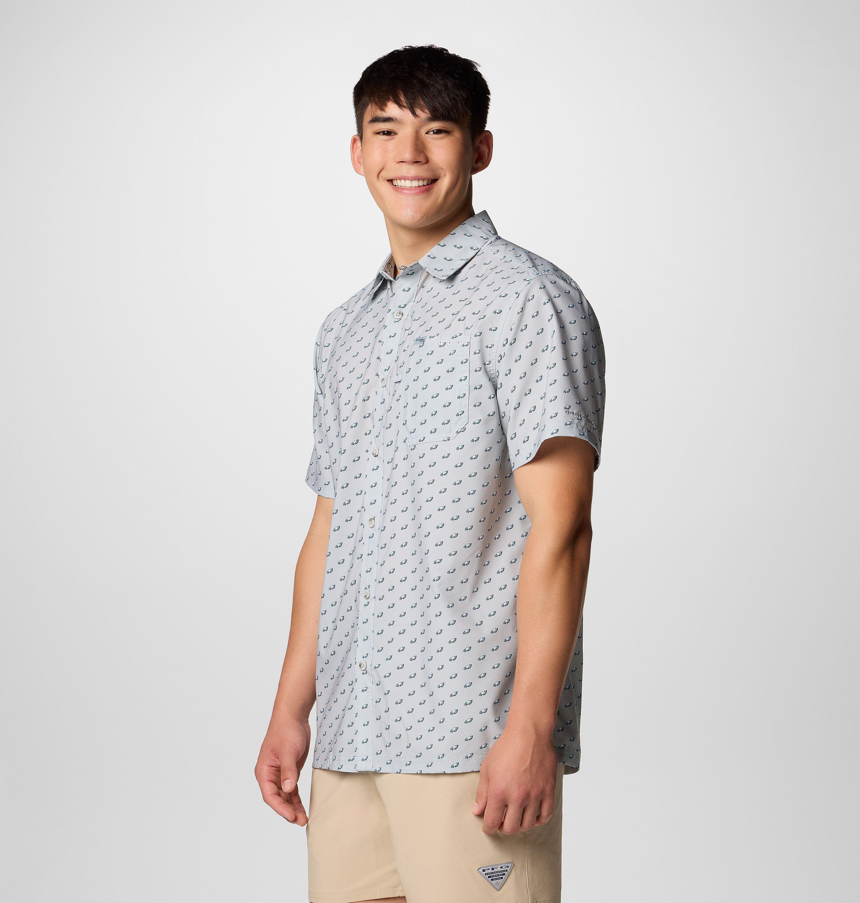 Men's PFG Super Slack Tide Short Sleeve Shirt - Philadelphia Eagles 3