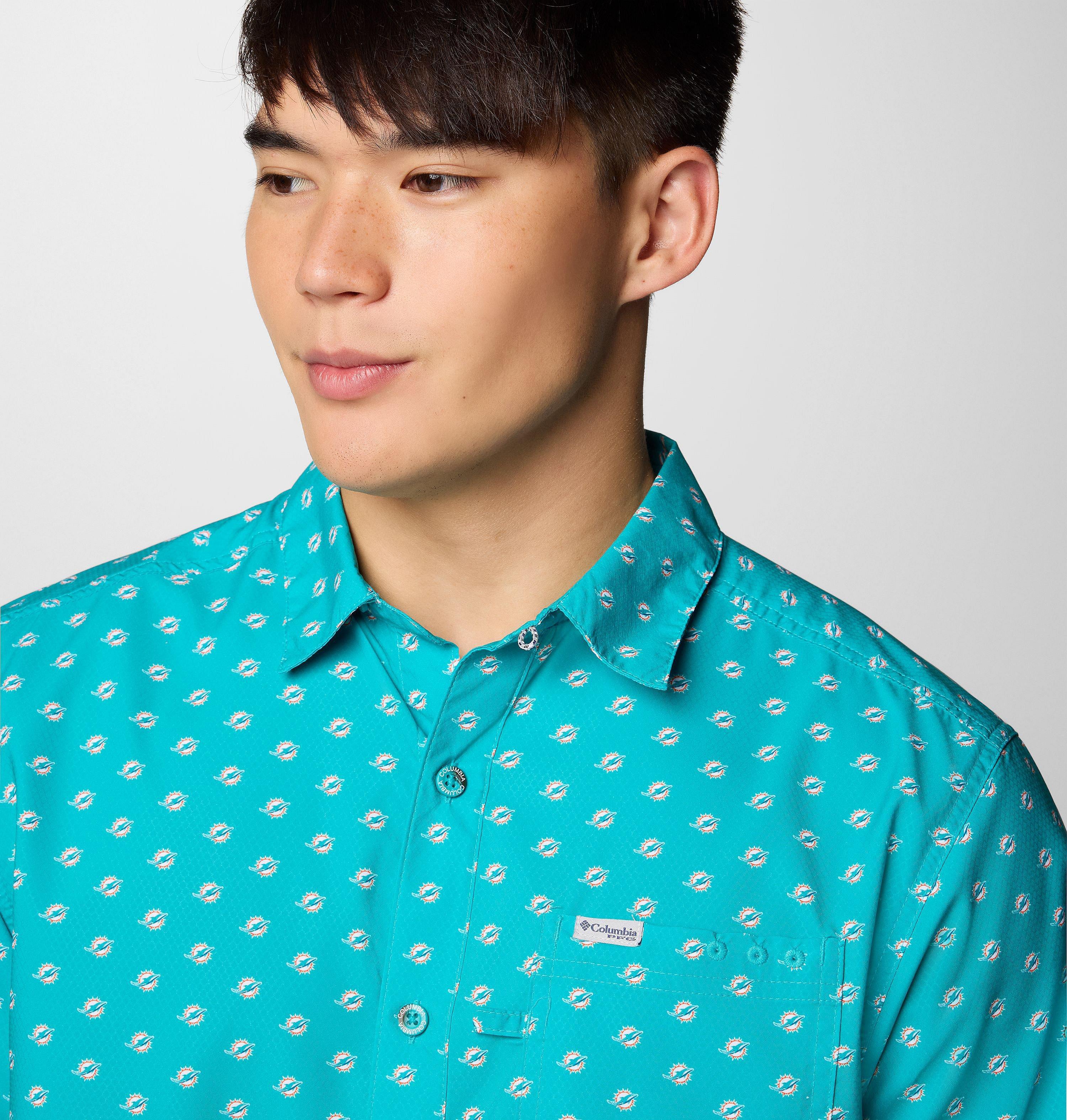 Men's PFG Super Slack Tide Short Sleeve Shirt - Miami Dolphins 4