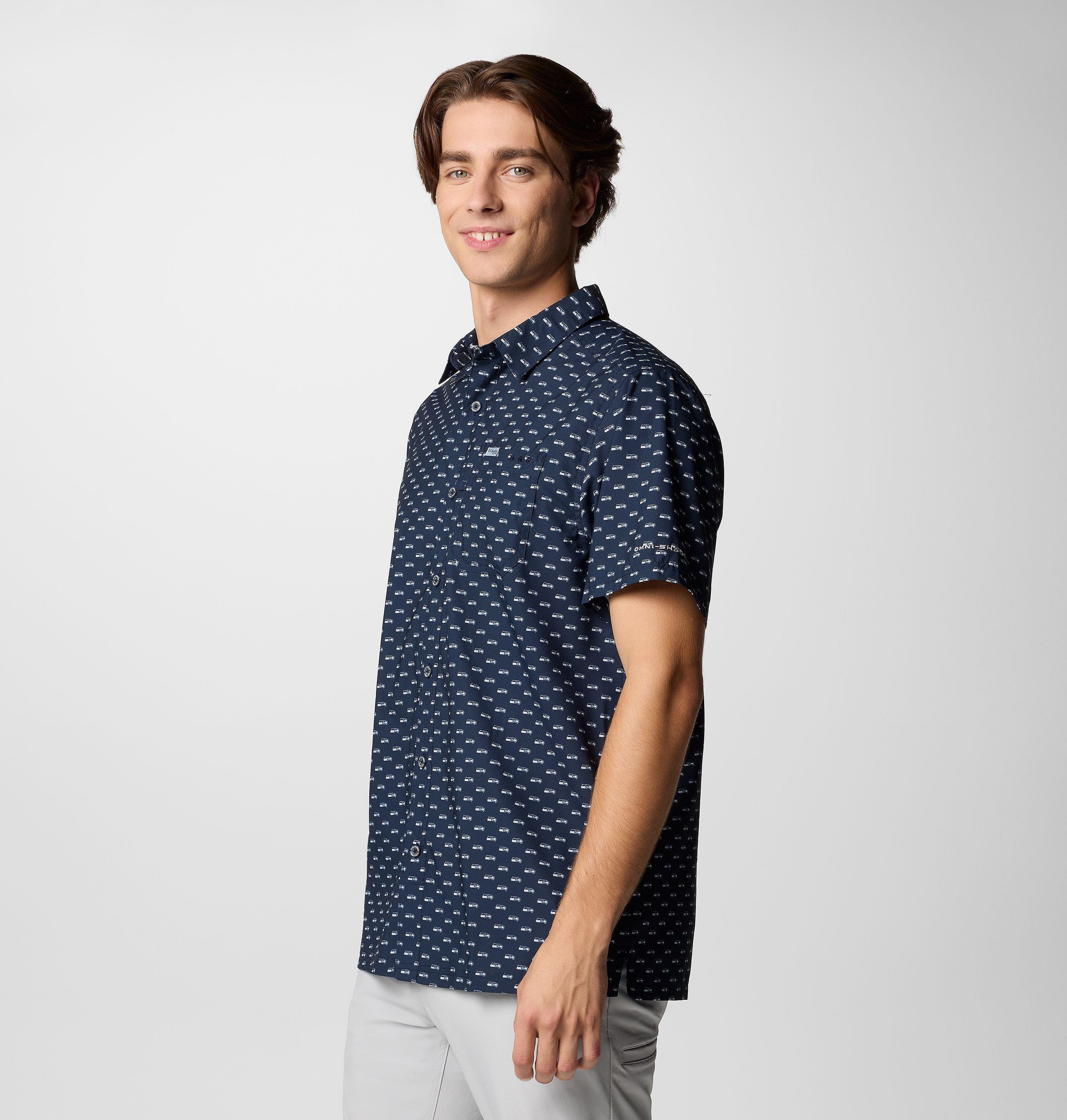 Men's PFG Super Slack Tide Short Sleeve Shirt - Seattle Seahawks 4