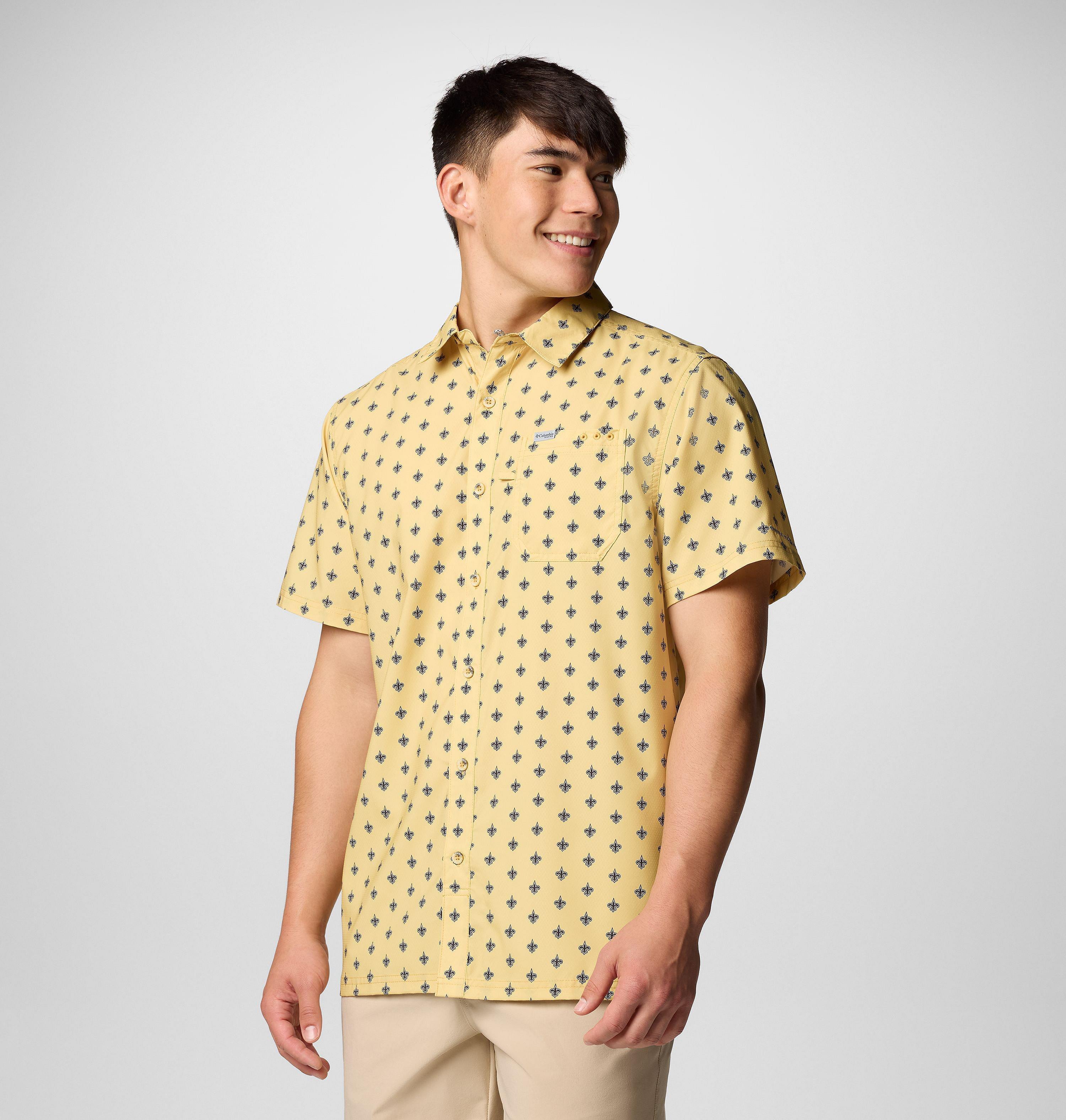 Men's PFG Super Slack Tide Short Sleeve Shirt - New Orleans Saints 3
