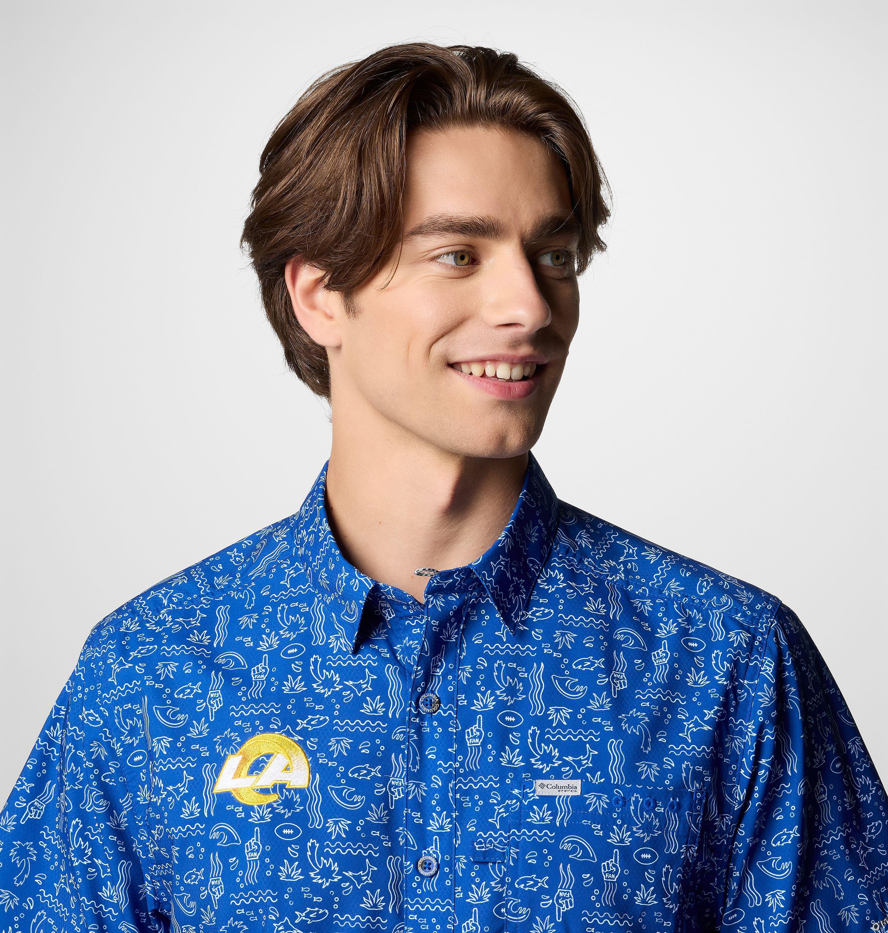 Men's PFG Super Slack Tide Short Sleeve Shirt - Los Angeles Rams 5