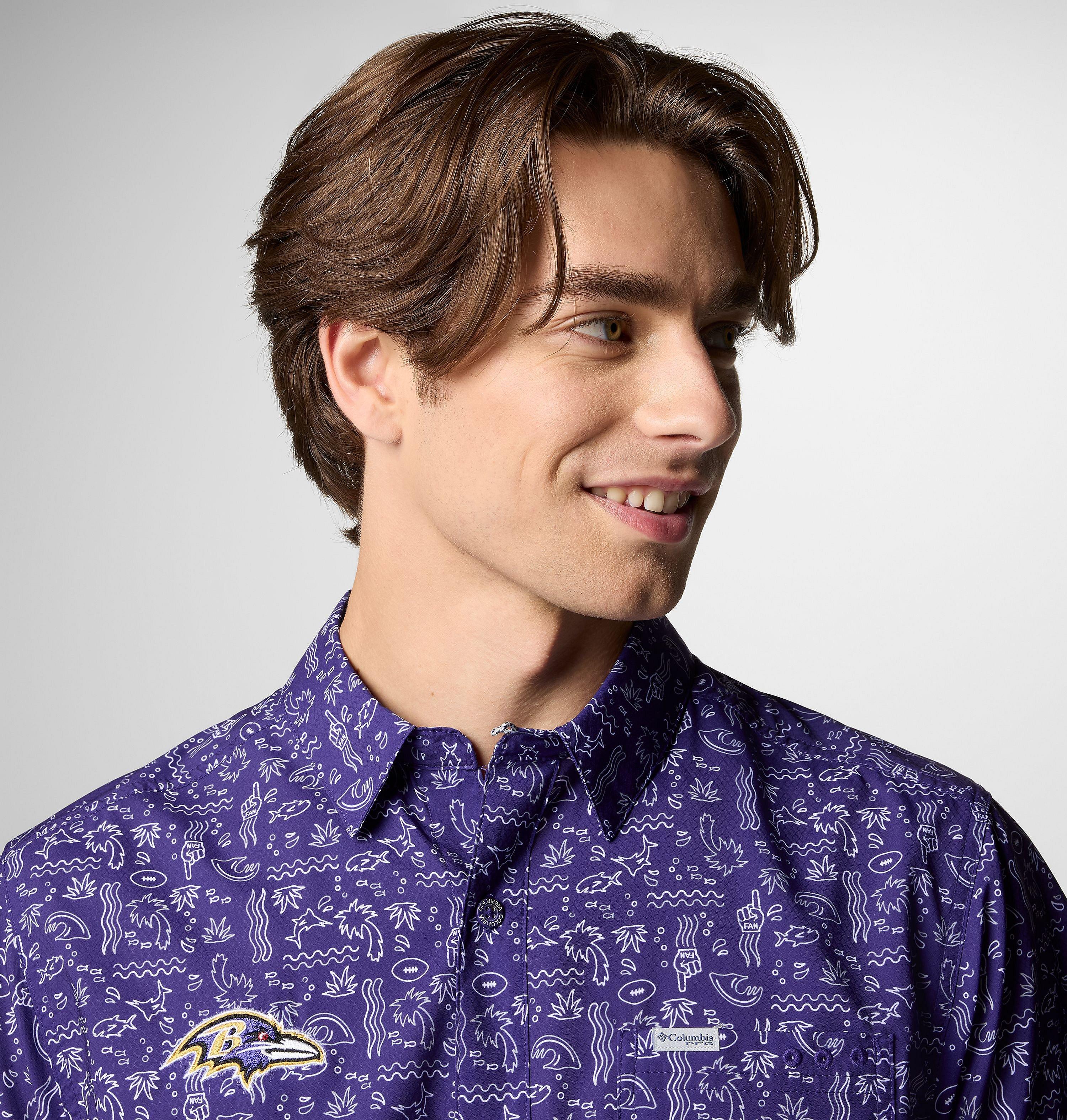 Men's PFG Super Slack Tide Short Sleeve Shirt - Baltimore Ravens 5