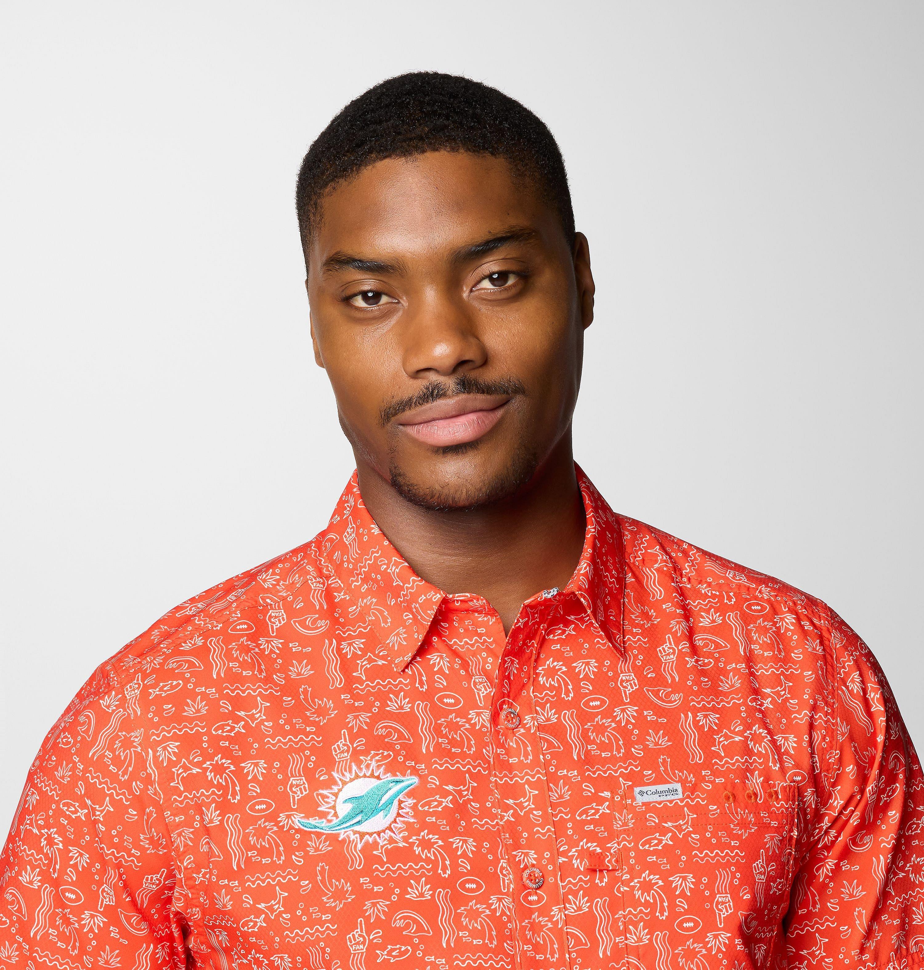 Men's PFG Super Slack Tide Short Sleeve Shirt - Miami Dolphins 5