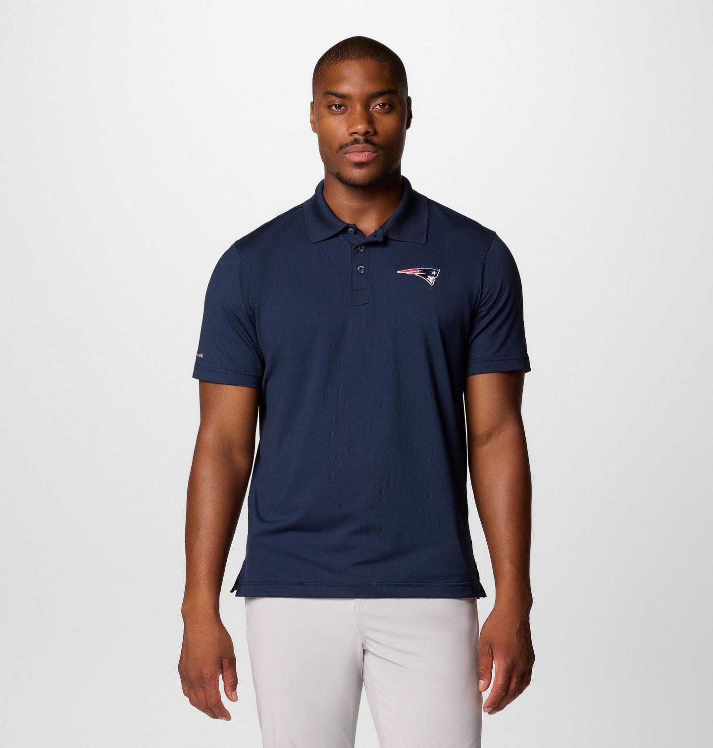 Мужское поло Columbia PFG Low Drag Offshore, New England Patriots, цвет: Тёмно-синий — фото 1
