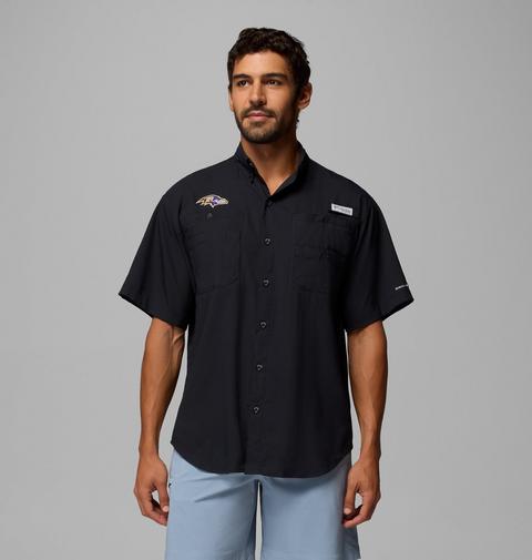 Мужская рубашка Columbia PFG Tamiami Short Sleeve - Baltimore Ravens, цвет: Чёрный