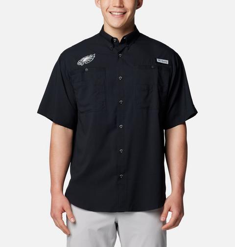 Мужская рубашка Columbia PFG Tamiami Short Sleeve Shirt - Philadelphia Eagles, цвет: Чёрный