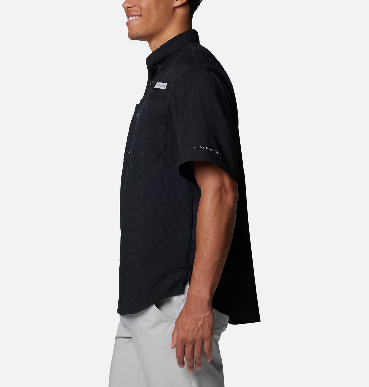 Мужская рубашка Columbia PFG Tamiami Short Sleeve Shirt - New Orleans Saints, цвет: Чёрный — фото 2