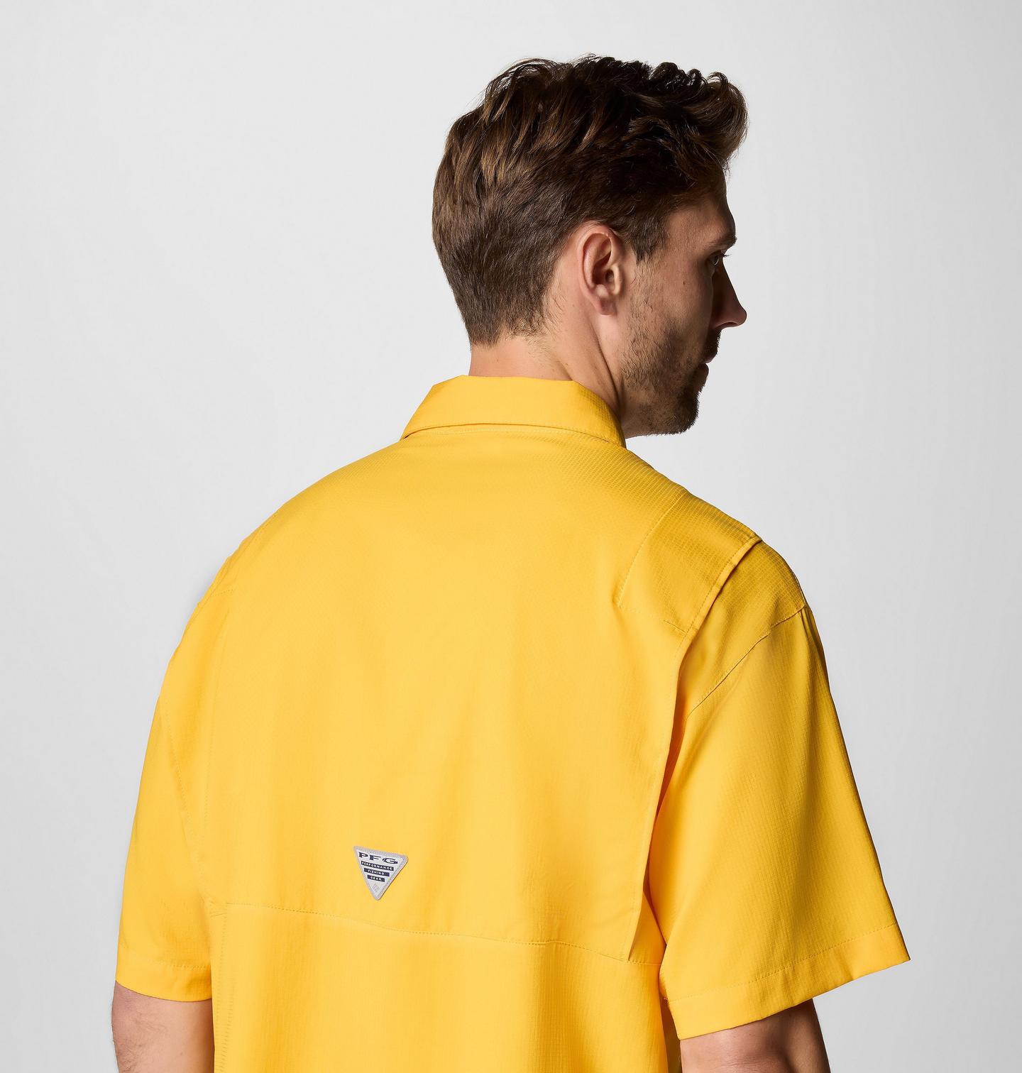 Мужская рубашка Columbia PFG Tamiami Short Sleeve Shirt - Los Angeles Rams, цвет: Flr - Stinger — фото 4