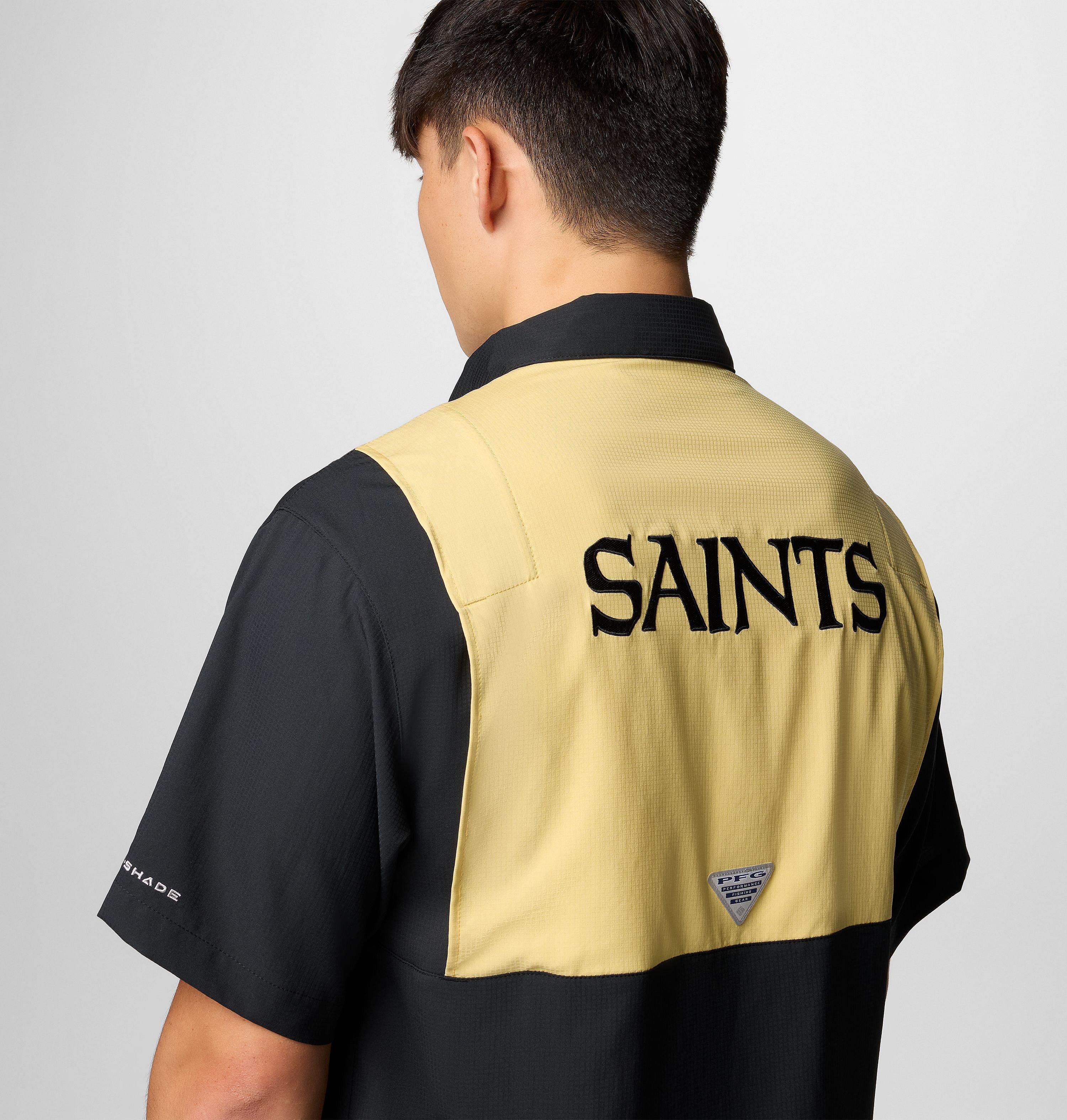 Men's PFG Tamiami Colorblocked Short Sleeve Shirt - New Orleans Saints 5