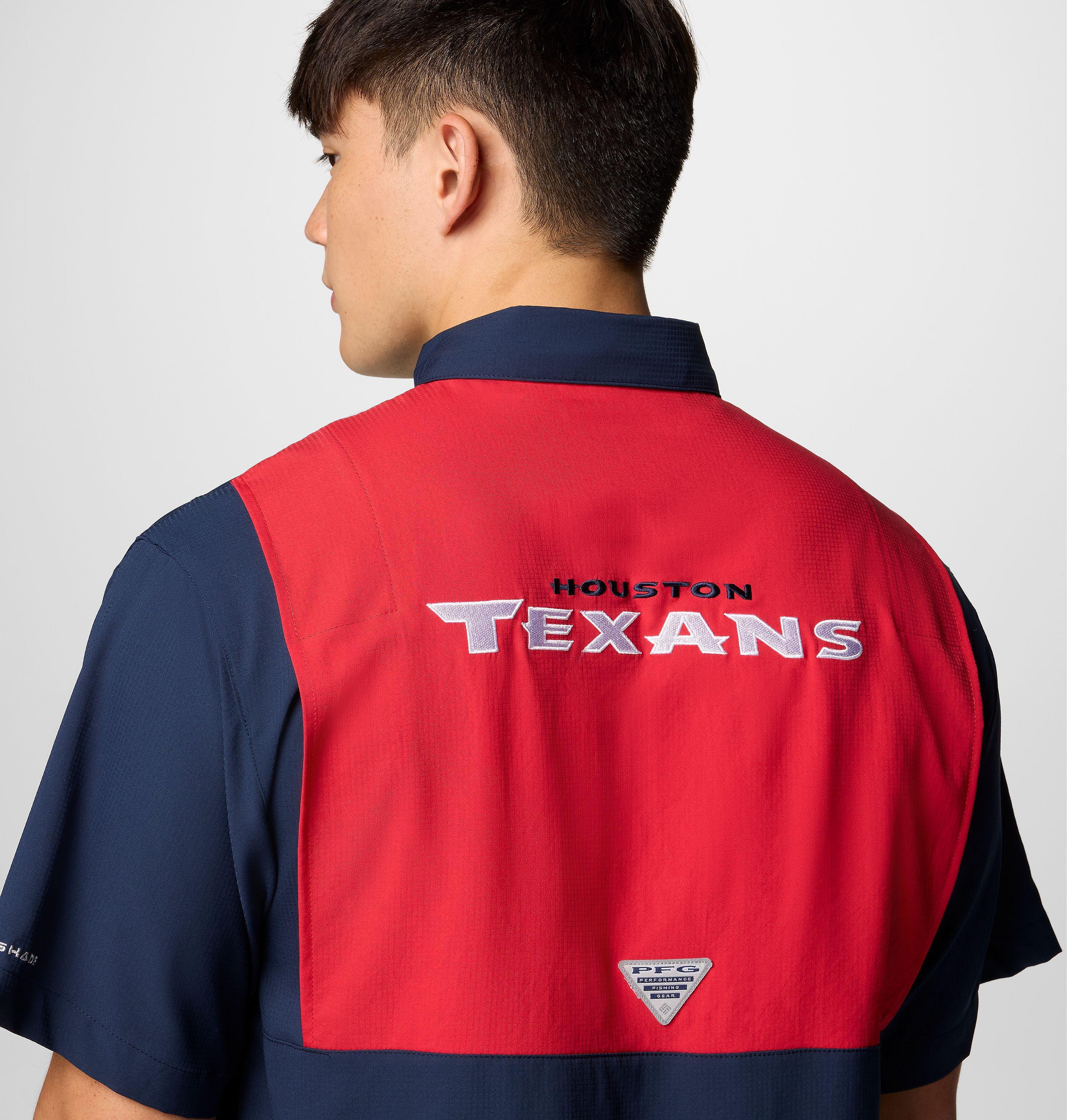 Men's PFG Tamiami Colorblocked Short Sleeve Shirt - Houston Texans 5