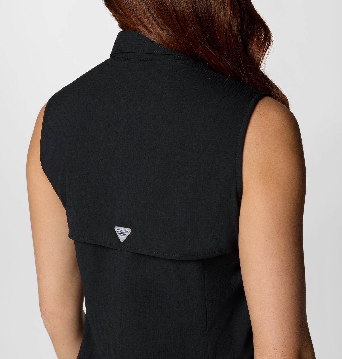 Женская рубашка Columbia PFG Tamiami Sleeveless Shirt - Pittsburgh Steelers, цвет: Чёрный — фото 4