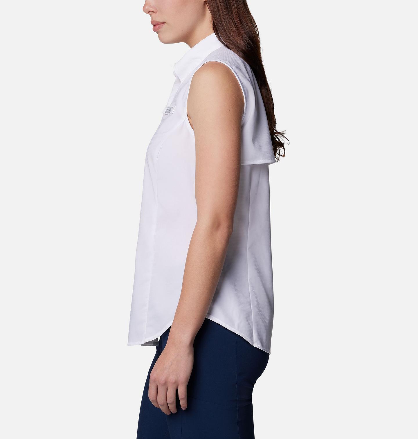Женская рубашка Columbia PFG Tamiami Sleeveless Shirt - San Franscisco 49ers, цвет: Белый — фото 2