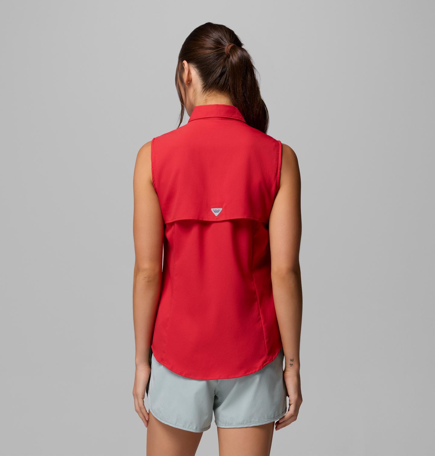 Женская рубашка Columbia PFG Tamiami Sleeveless Shirt - Houston Texans, цвет: Красный — фото 3