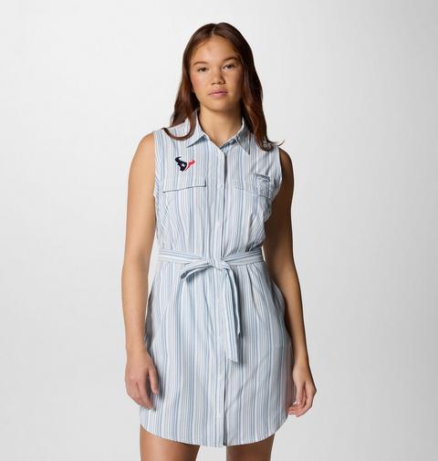 Женское платье Columbia PFG Sun Drifter Woven Dress II - Houston Texans, цвет: Карбоновый полосатый