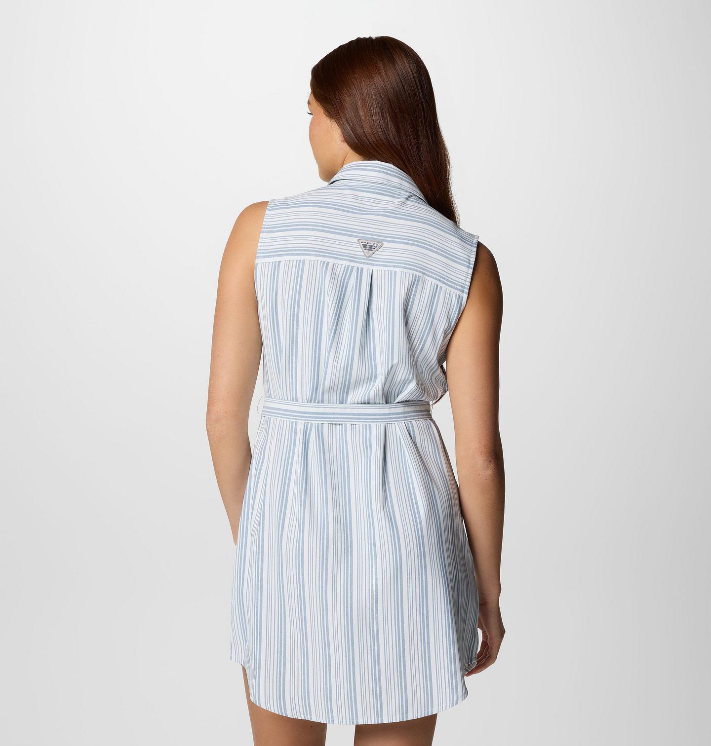 Женское платье Columbia PFG Sun Drifter Woven Dress II - New Orleans Saints, цвет: Карбоновый полосатый — фото 3