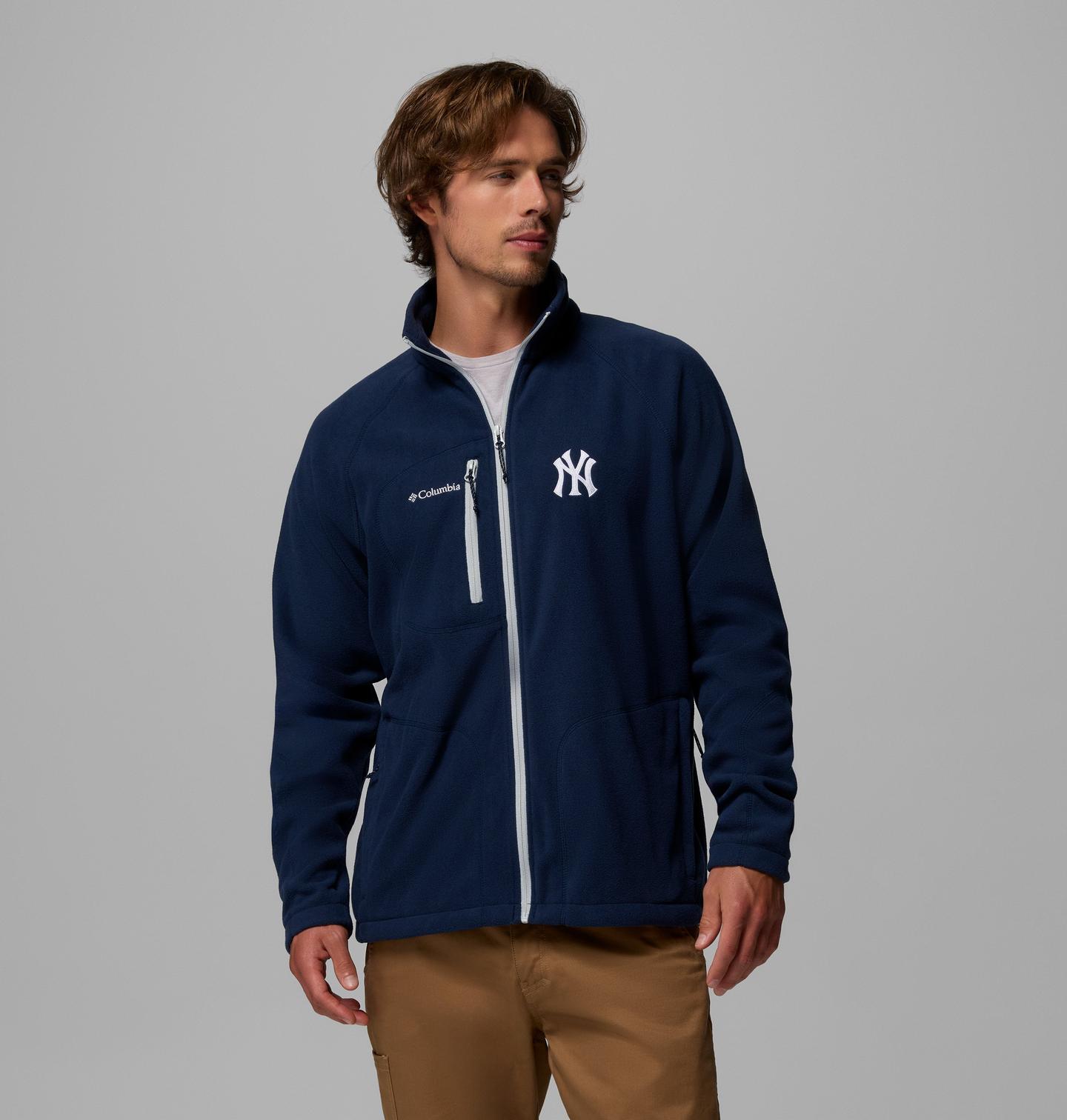 Мужские куртки Columbia MLB Fast Trek II Full Zip Fleece - New York Yankees, цвет: Тёмно-синий — фото 1