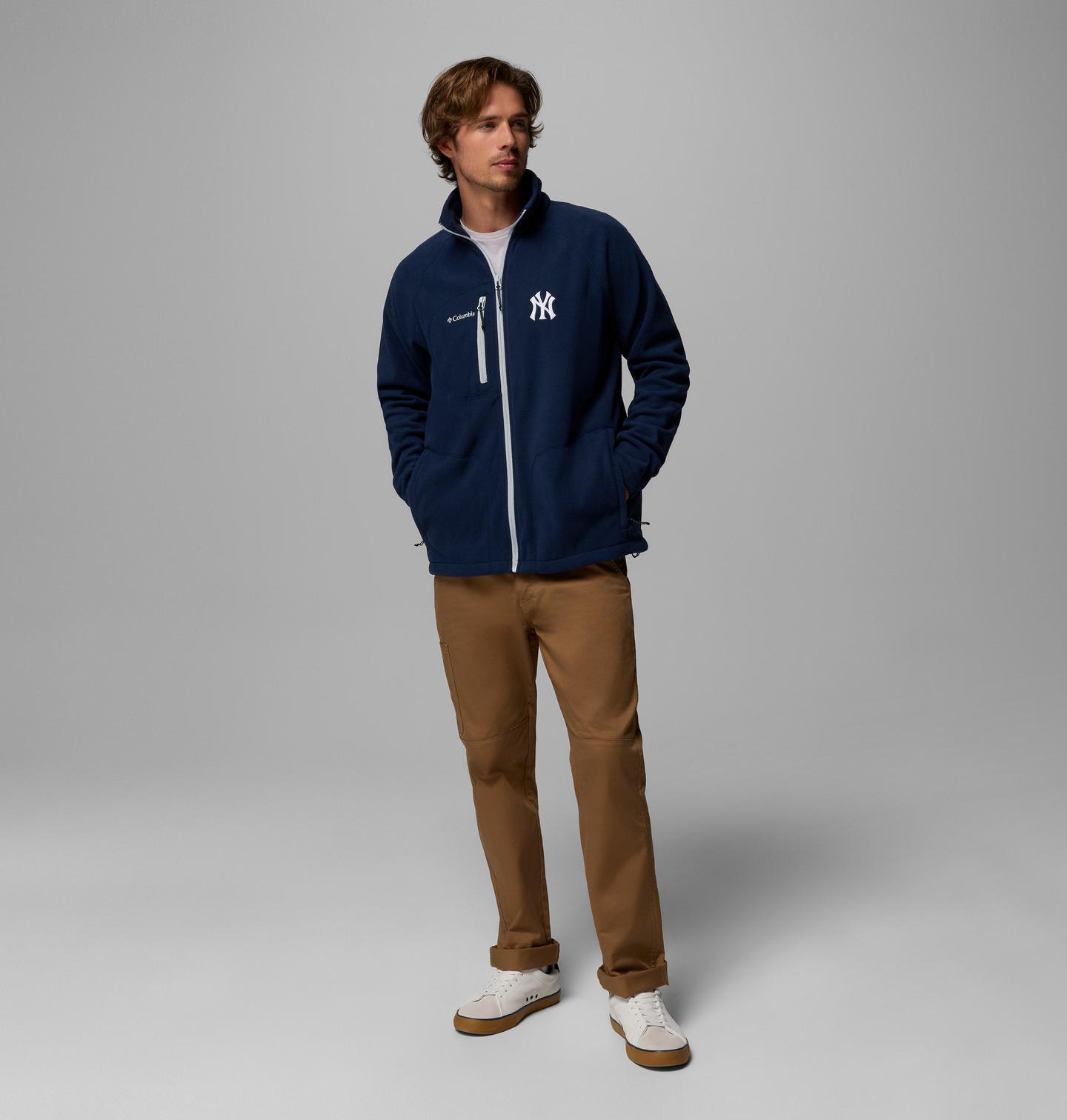 Мужские куртки Columbia MLB Fast Trek II Full Zip Fleece - New York Yankees, цвет: Тёмно-синий — фото 2