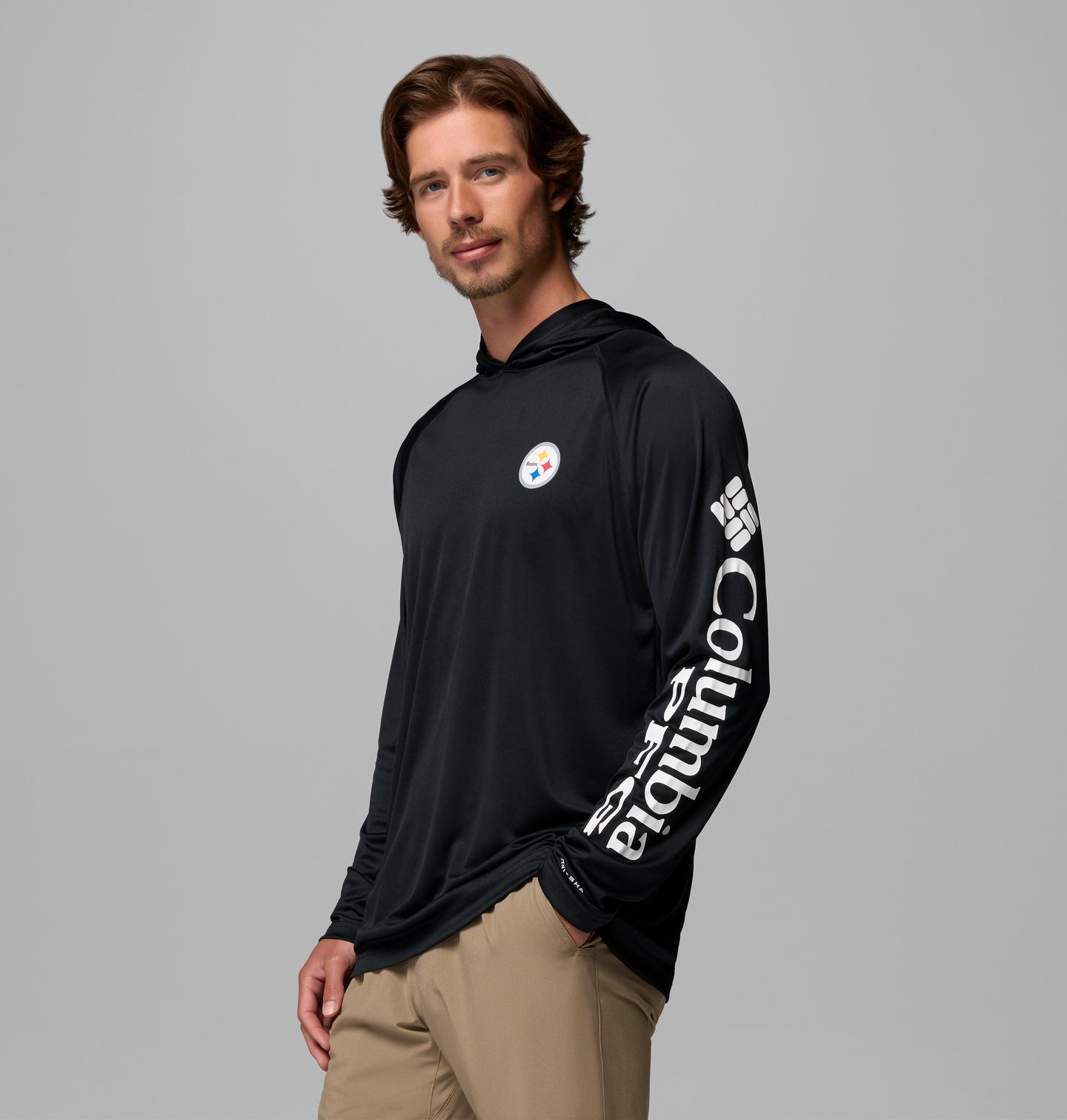Мужское худи Columbia NFL Pfg Terminal Tackle™ Pittsburgh Steelers, цвет: Чёрный — фото 3