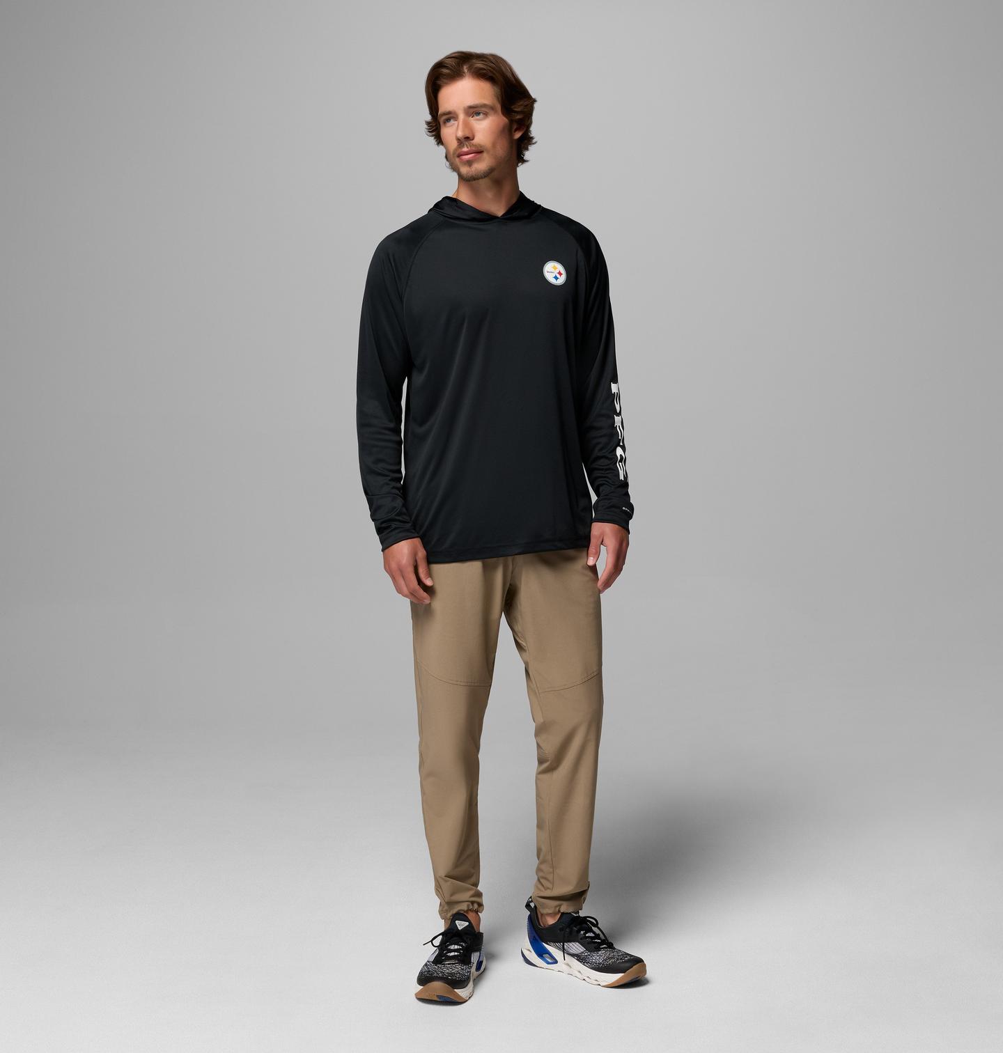 Мужское худи Columbia NFL Pfg Terminal Tackle™ Pittsburgh Steelers, цвет: Чёрный — фото 2